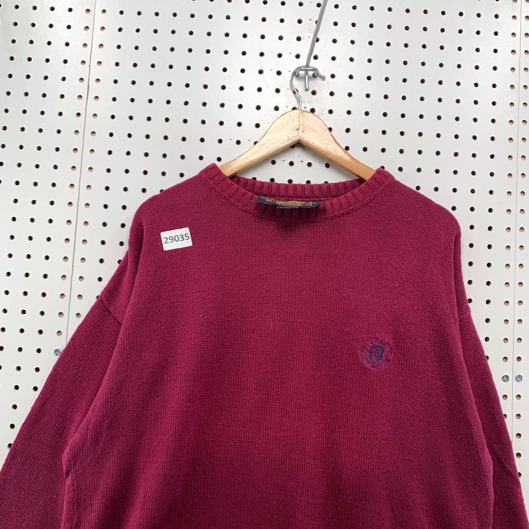 Ralph Lauren VINTAGE Ralph Lauren CHAPS Knit Sweater Mens Large Burgundy Crest 24x26.5 USA Size US L / EU 52-54 / 3 - 5 Thumbnail