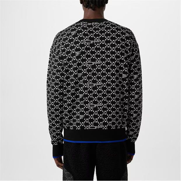 Off-White o1y0325 Logo Crewneck Sweater in Black/White Size US M / EU 48-50 / 2 - 5 Thumbnail