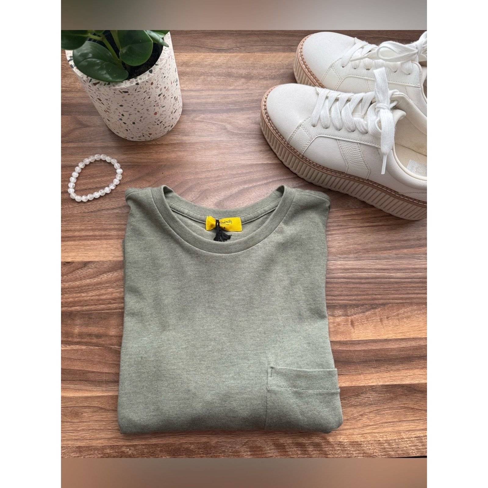 Allbirds allbirds Olive Green Cotton, Wool, and Lyocell Crewneck Tee Size US S / EU 44-46 / 1 - 4 Thumbnail