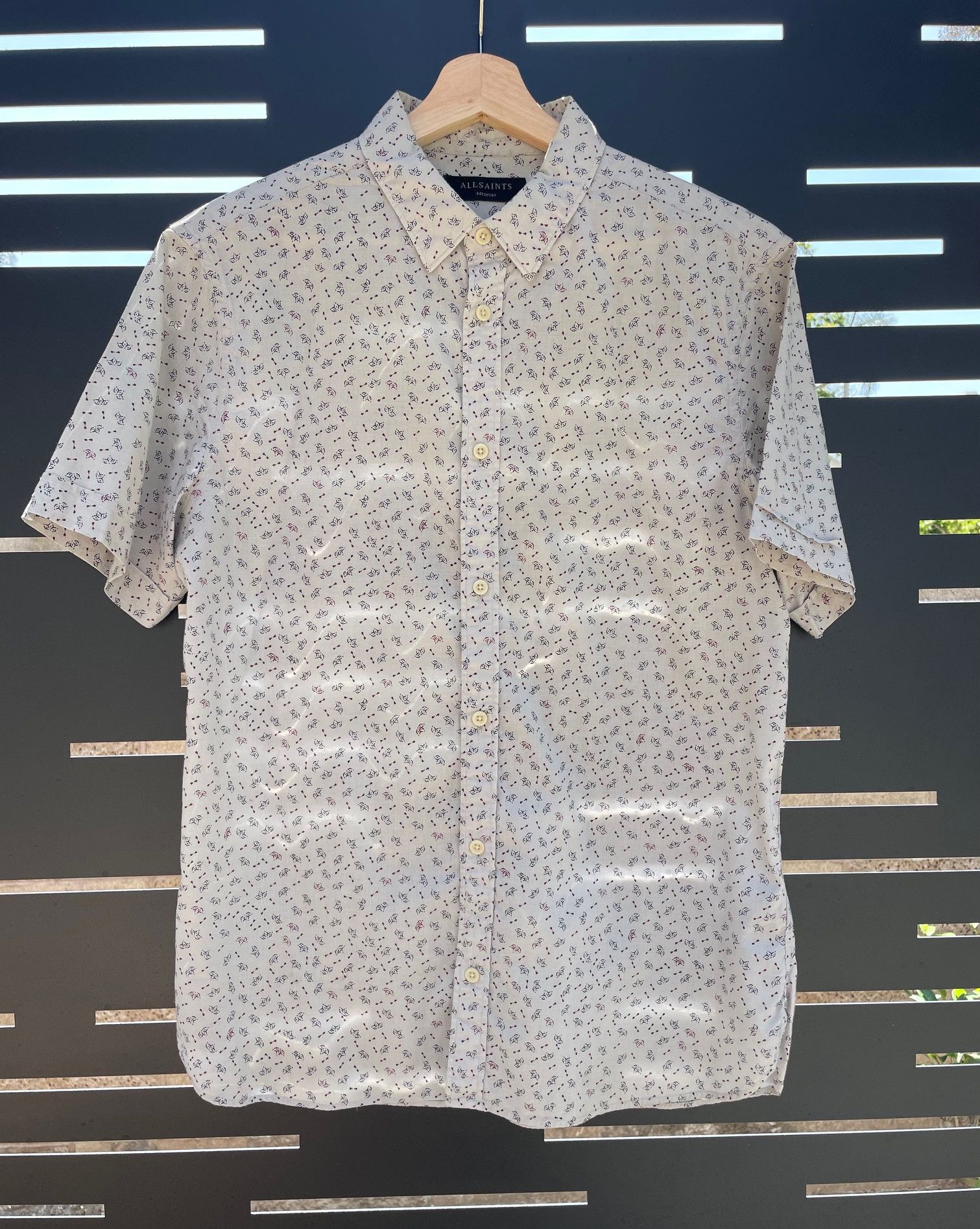Allsaints AllSaints Kawaba White Foliage Shirt – Size M Size US M / EU 48-50 / 2 - 1 Thumbnail