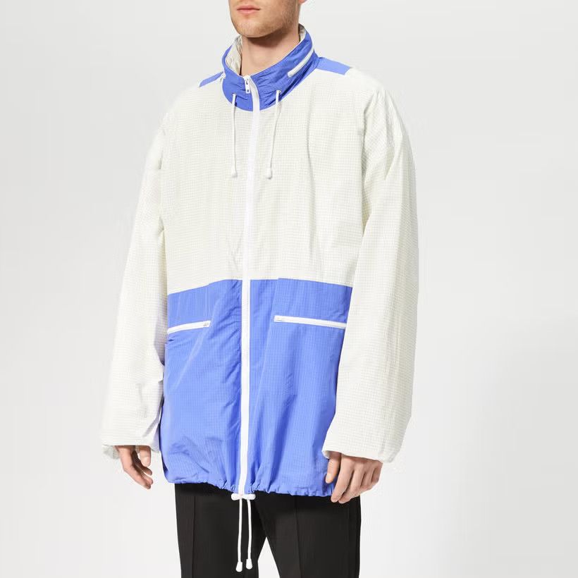 Maison Margiela o1y1124 Nylon Ripstop Jacket With Hooded in White & Blue Size US S / EU 44-46 / 1 - 4 Thumbnail