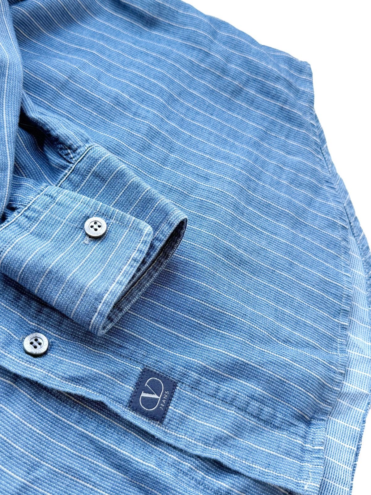Valentino Valentino Men Vintage Blue Shirt Vertical Stripe Size M (IT) Size US M / EU 48-50 / 2 - 7 Thumbnail