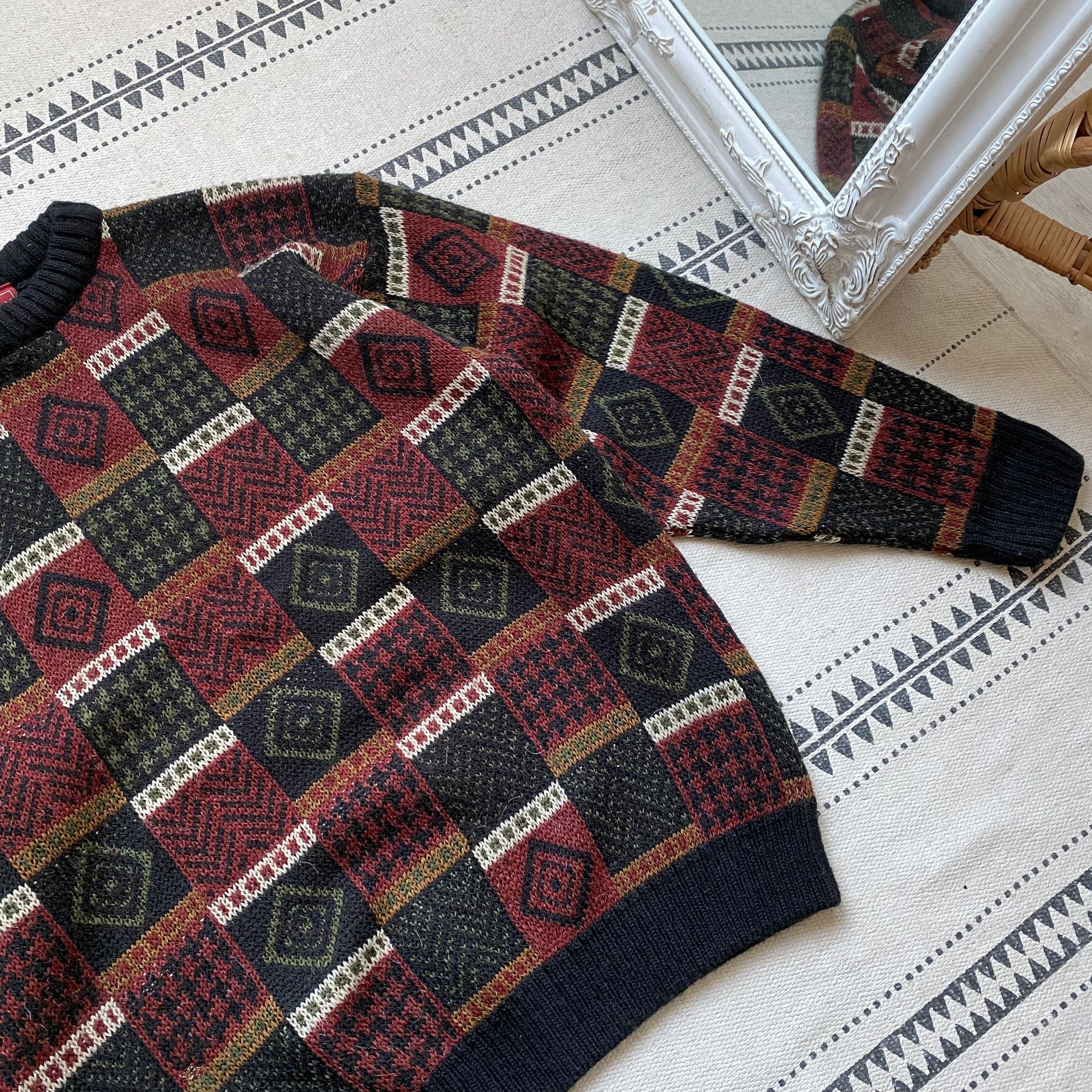 Vintage 🐑 Vintage 90s Alpaca Wool Multi knit sweater coggi vibe Size US S / EU 44-46 / 1 - 6 Thumbnail