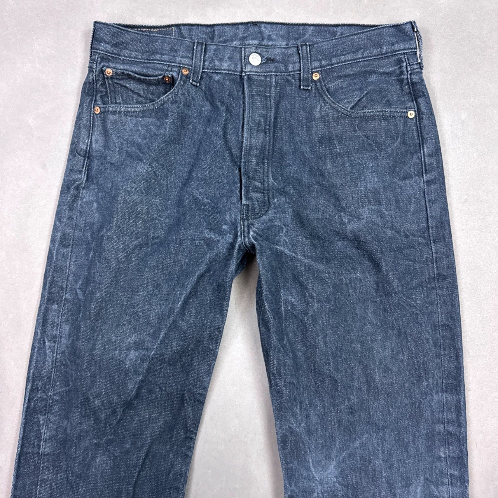 Levi's Levi's 501 Jeans Mens 34x30 Blue Denim Pants Button Fly Dark Faded Jeans Regular Men Size US 36 / EU 52 - 4 Thumbnail