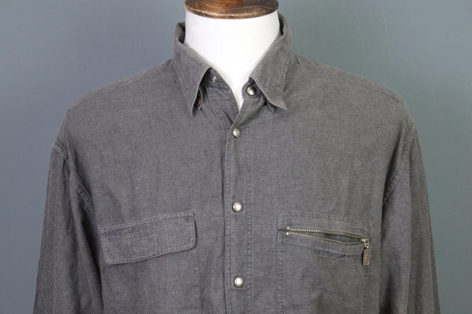 Designer Vintage Versace Sport Brown Snap Up Pockets Shirt Size 54 Size US M / EU 48-50 / 2 - 3 Thumbnail