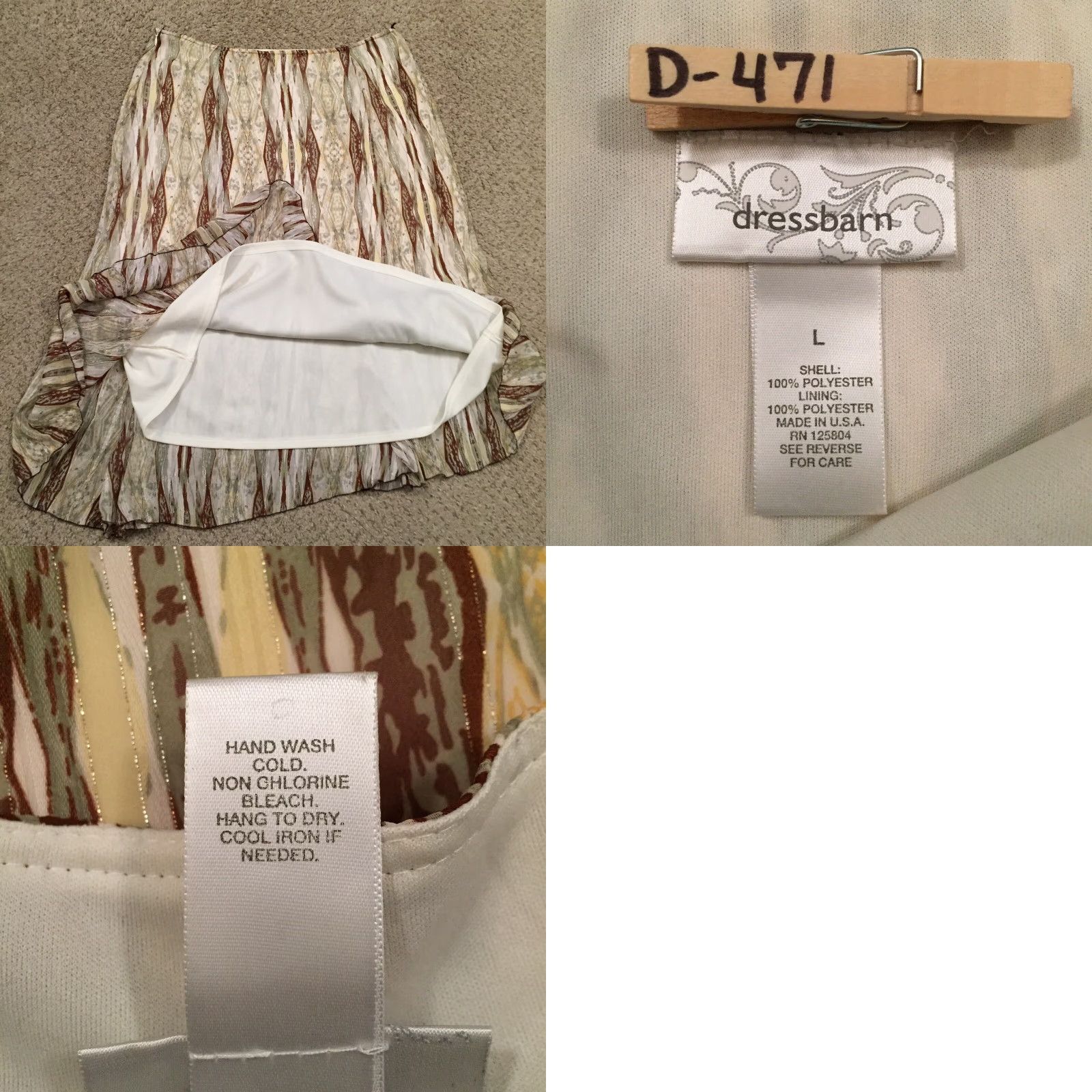 Vintage Dressbarn Skirt A-Line Midi Lined Brown Geometric Polyester Dressbarn Women Adult Regular Size L Size 36" / US 14 / IT 50 - 8 Thumbnail