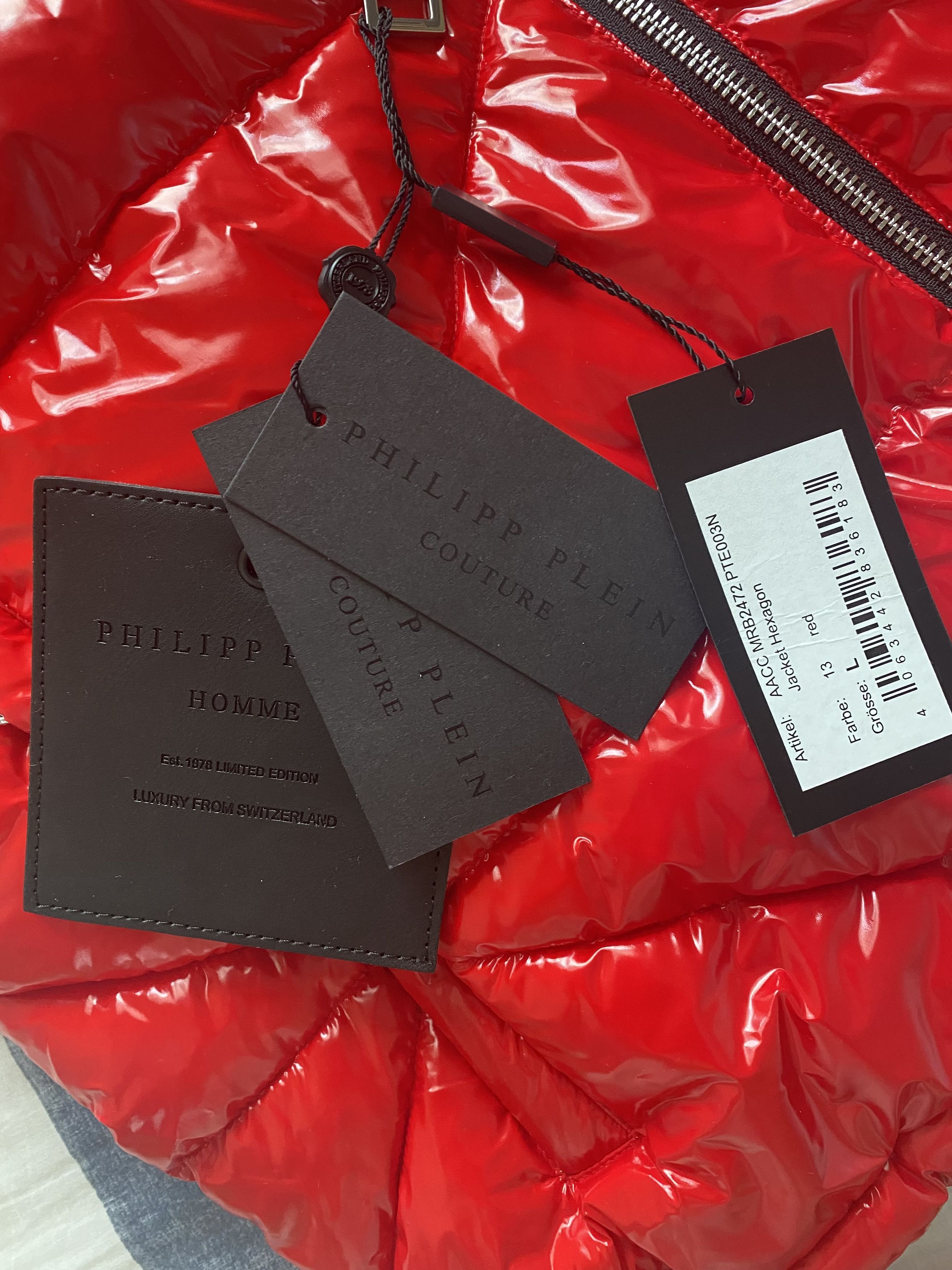 Philipp Plein Philipp Plein red puffer jacket hexagon Size US L / EU 52-54 / 3 - 7 Thumbnail