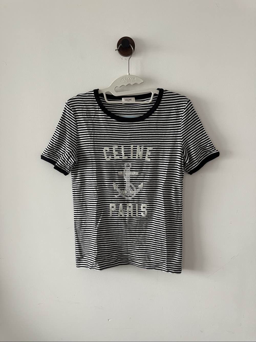 Celine Celine Striped Anchor Print T-Shirt Size S Size S / US 4 / IT 40 - 1 Thumbnail