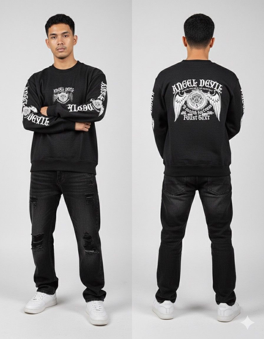 Japanese Brand 🔥Vintage Angel Devil 9 Zenith Fortress Crewneck Sweatshirt Size US L / EU 52-54 / 3 - 1 Thumbnail