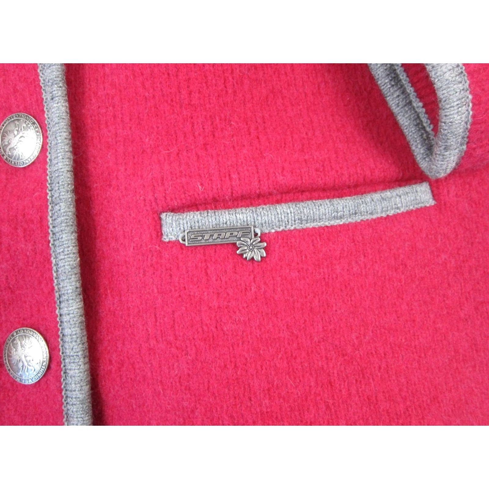 Vintage VINTAGE Stapf Cardigan Womens M Red Wool Trachten Sweater Heavy 80s 90s Classic Cardigan Womens Clothing Size M / US 6-8 / IT 42-44 - 5 Thumbnail