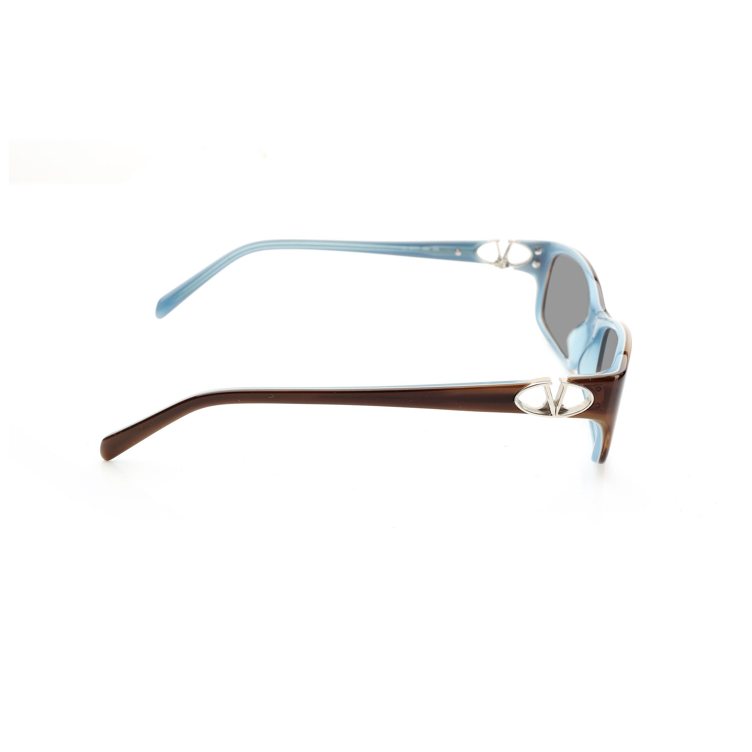 Valentino Valentino '00s Signature Brown & Blue Plastic Sunglasses Size ONE SIZE - 3 Thumbnail