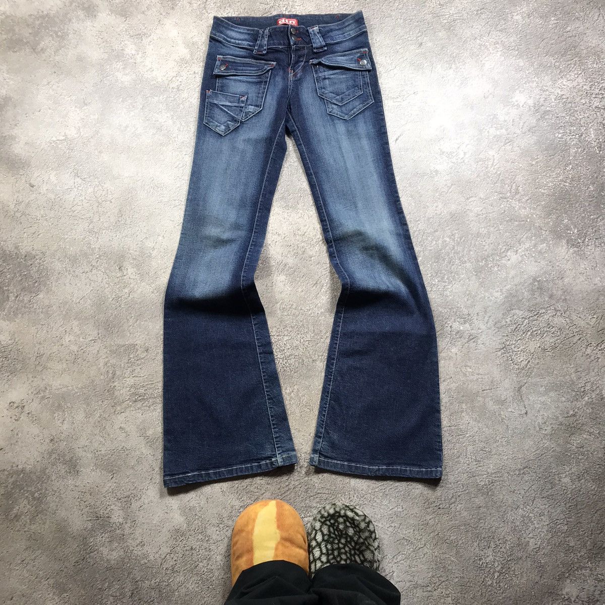 Vintage Vintage 90s Baggy Wide Leg Distressed Jeans Grunge Y2K 25 Size 25" / US 0 / IT 36 - 2 Thumbnail
