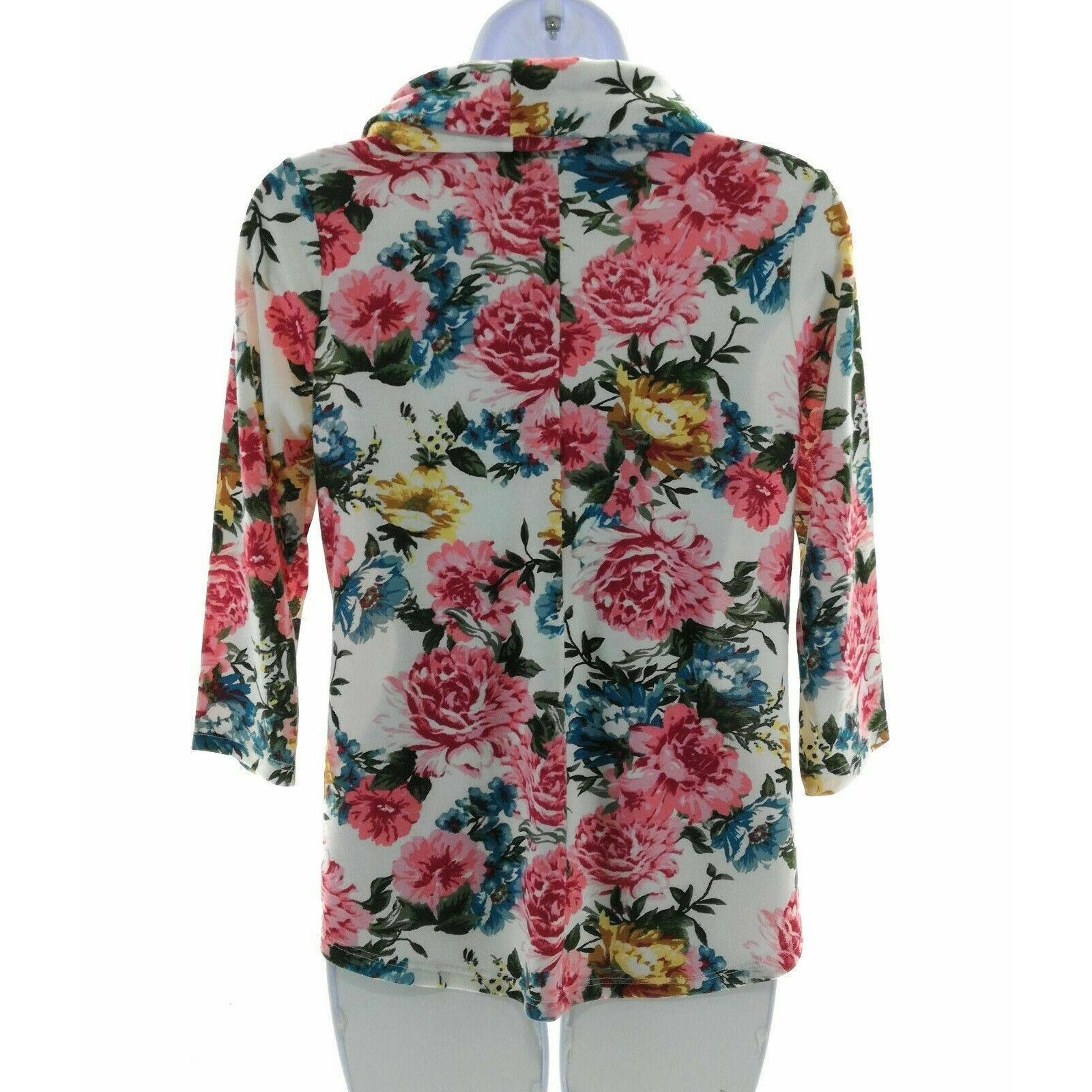 Other White Lili Multi Color Floral Top with Scarf - Size Small Size S / US 4 / IT 40 - 3 Thumbnail