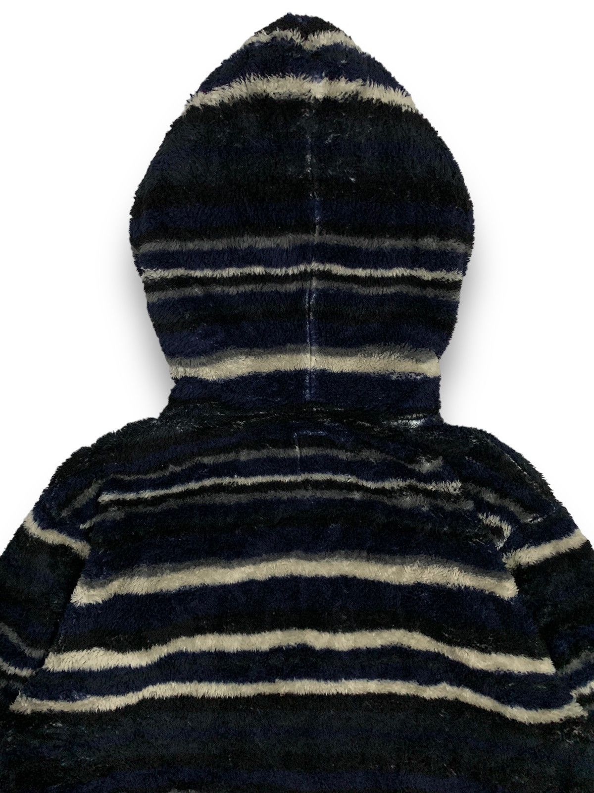 MOUSSY Vintage Japanese Brand Moussy Striped Fleece Hooded Jacket Size US M / EU 48-50 / 2 - 14 Thumbnail