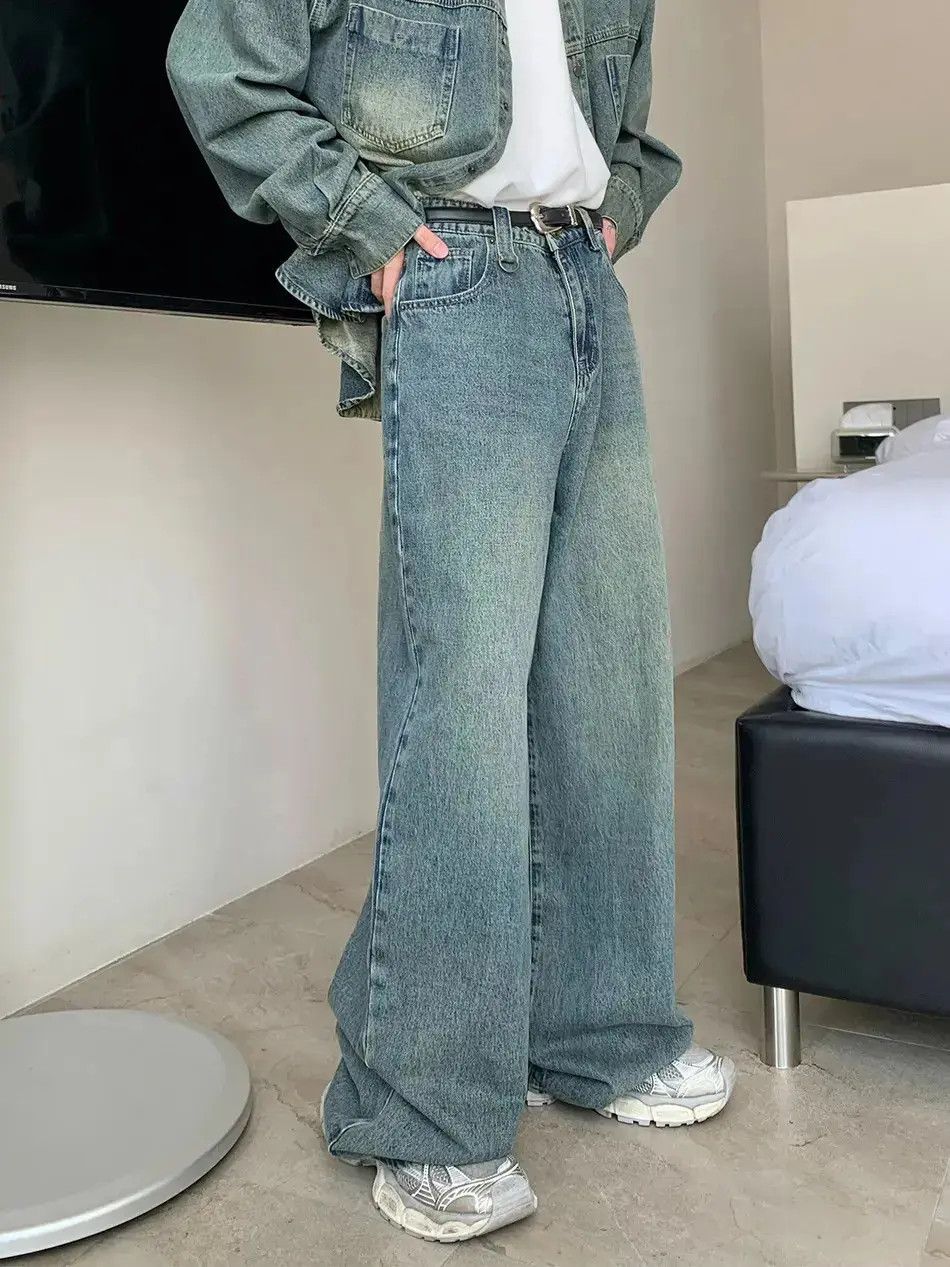 Japanese Brand Retro casual straight leg wide leg jeans Size US 32 / EU 48 - 2 Thumbnail