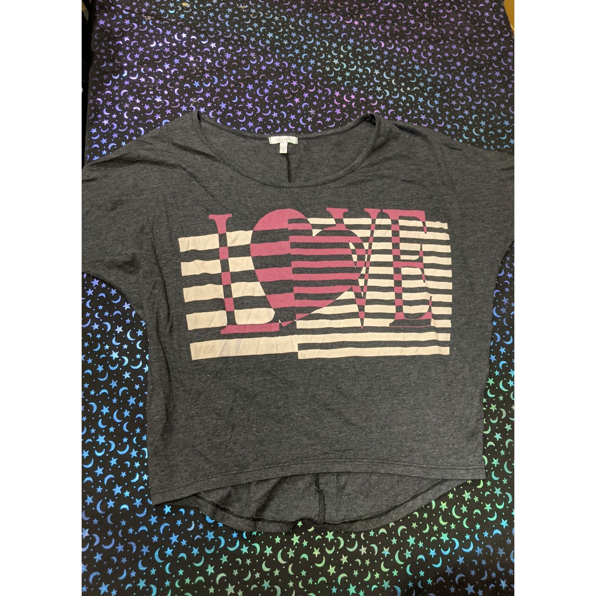 Other Delia's Retro Oversized Wide Neck Crop Top Size XS / US 0-2 / IT 36-38 - 2 Thumbnail