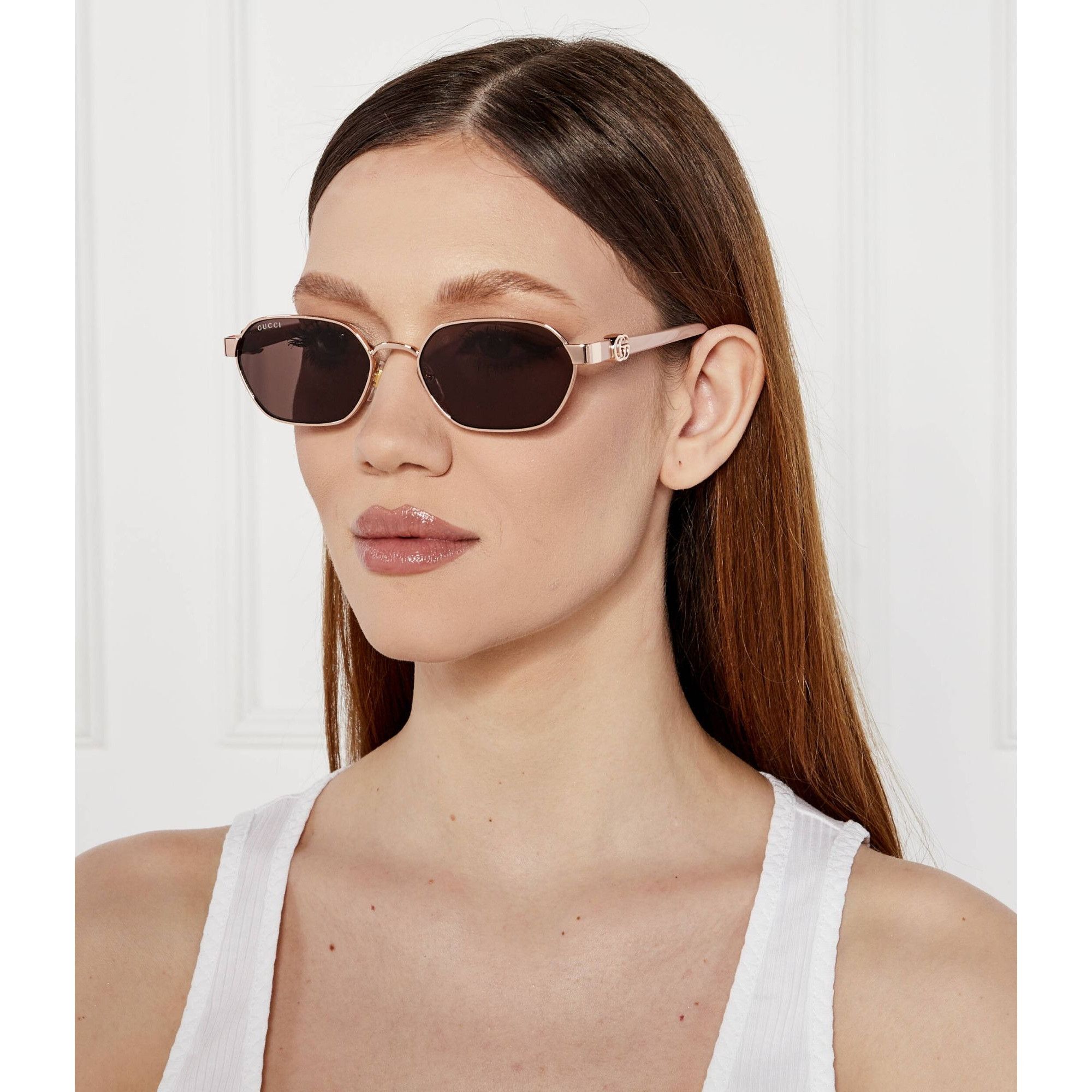NEW Gucci GG1593S Lilac Gold Mirrored Metal Sunglasses Gucci GG1593S 002 Sunglasses - US main image 2