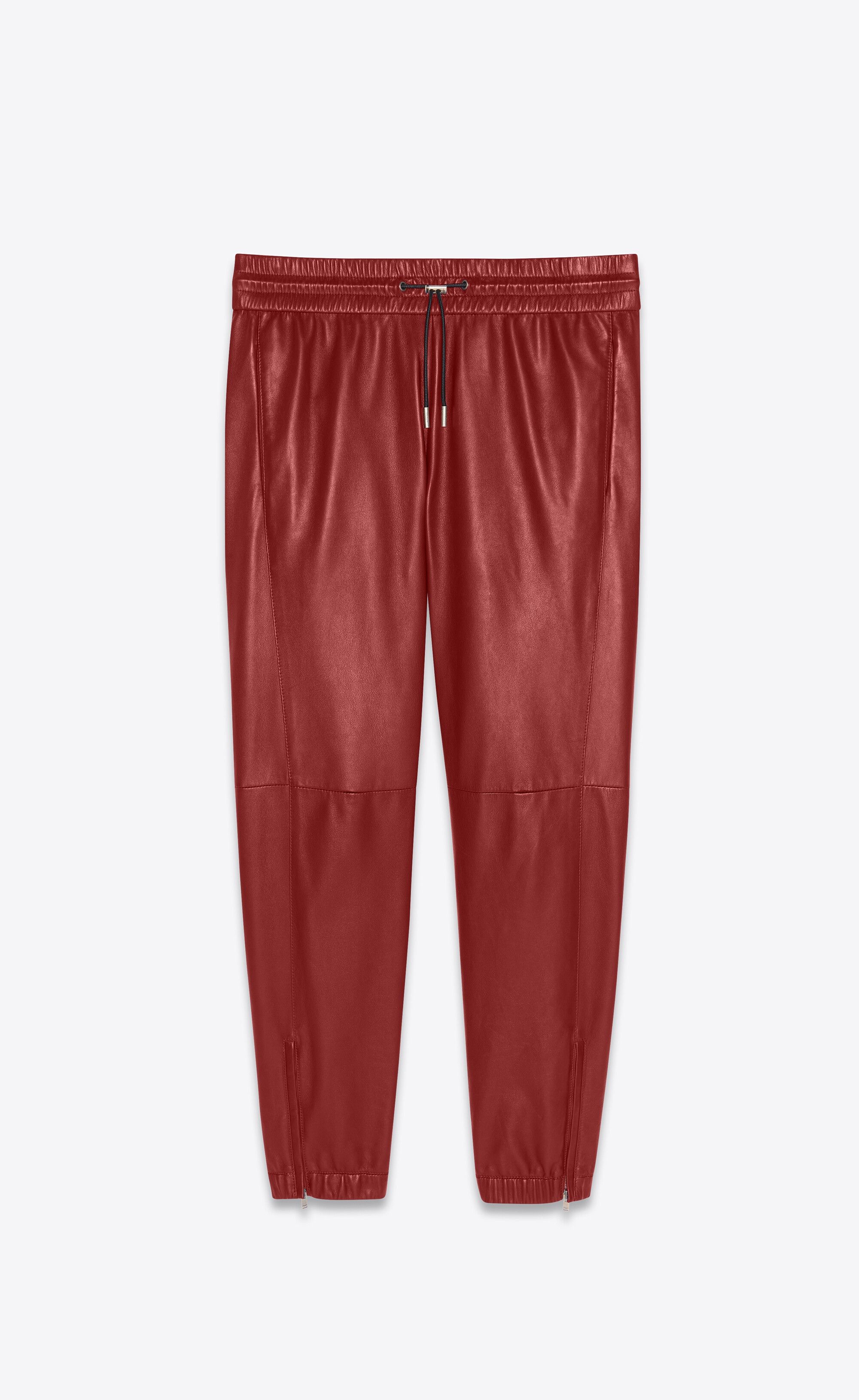 Saint Laurent Paris o1s1wg111224 Sweatpants & Joggers in Lambskin in Red Size US 36 / EU 52 - 1 Thumbnail