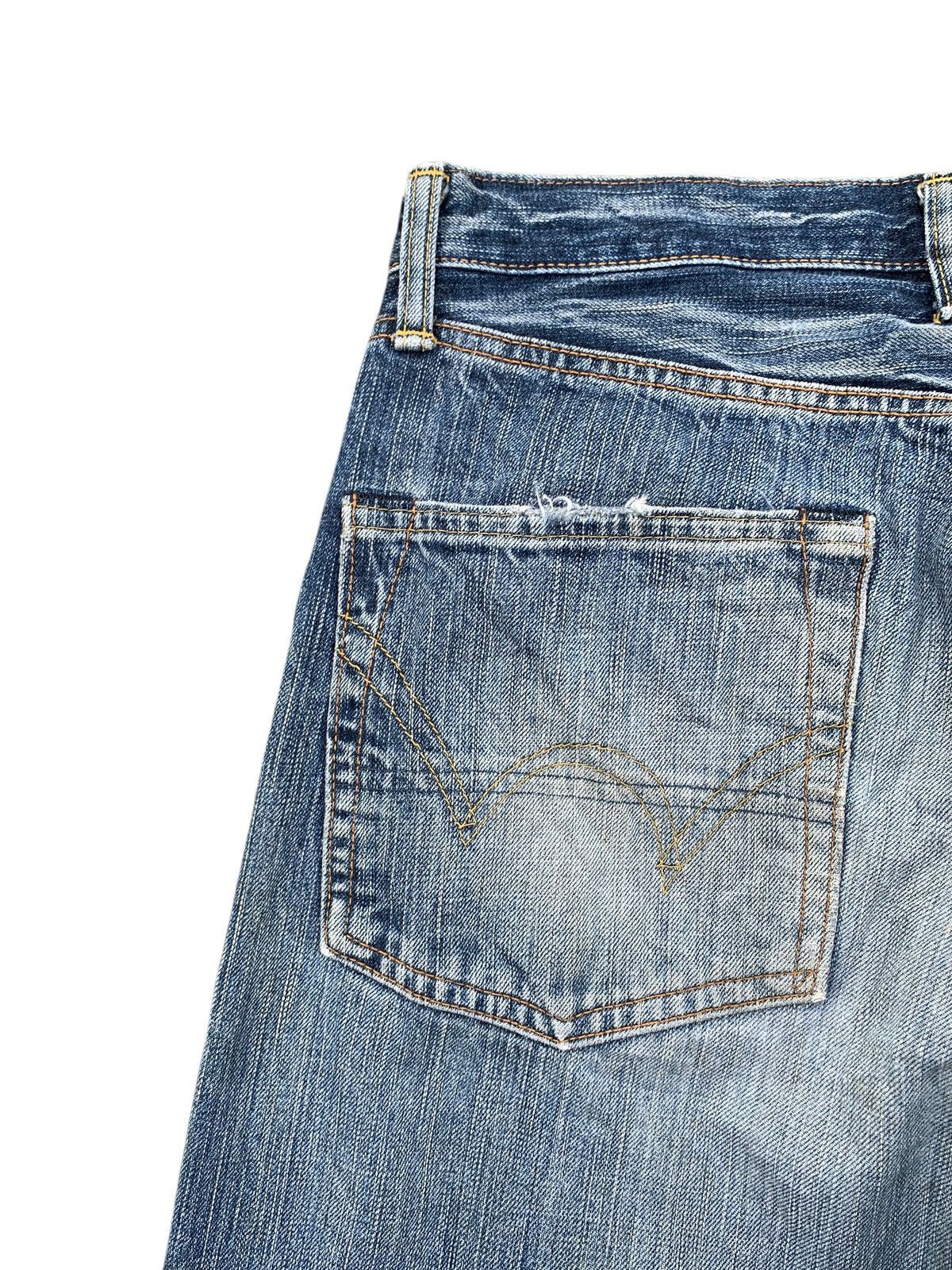Edwin VINTAGE EDWIN 505z SELVEDGE FADED & RUSTY DISTRESSED DENIM Size US 29 - 14 Thumbnail