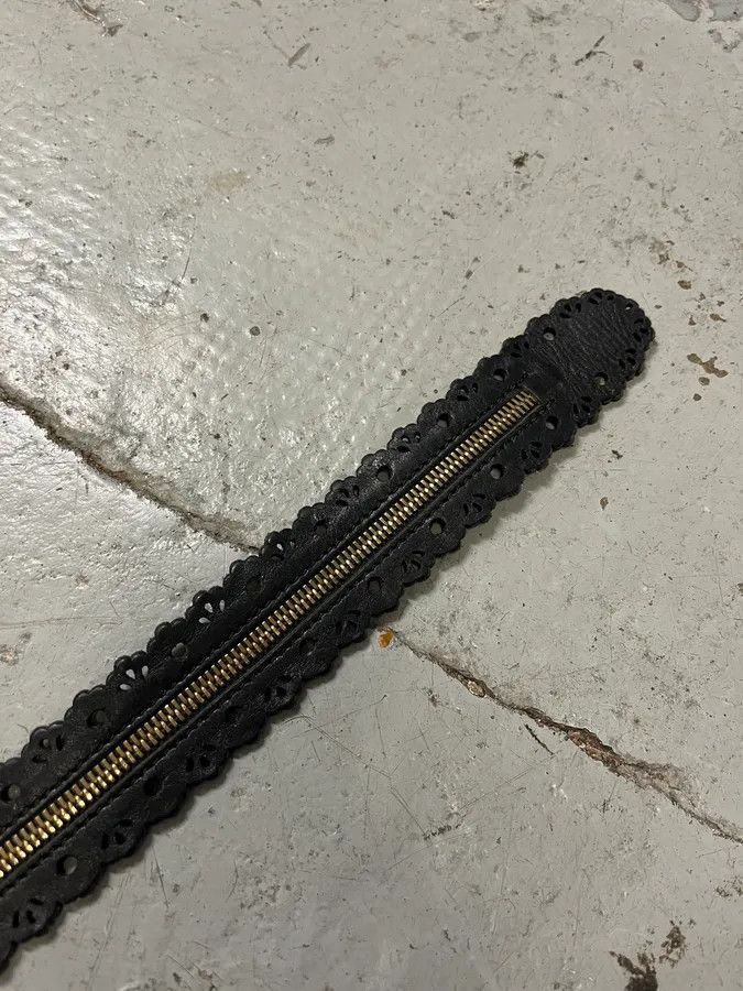 Designer × Diesel × Vintage Diesel Full Zip Black Leather Belt Size ONE SIZE - 7 Thumbnail