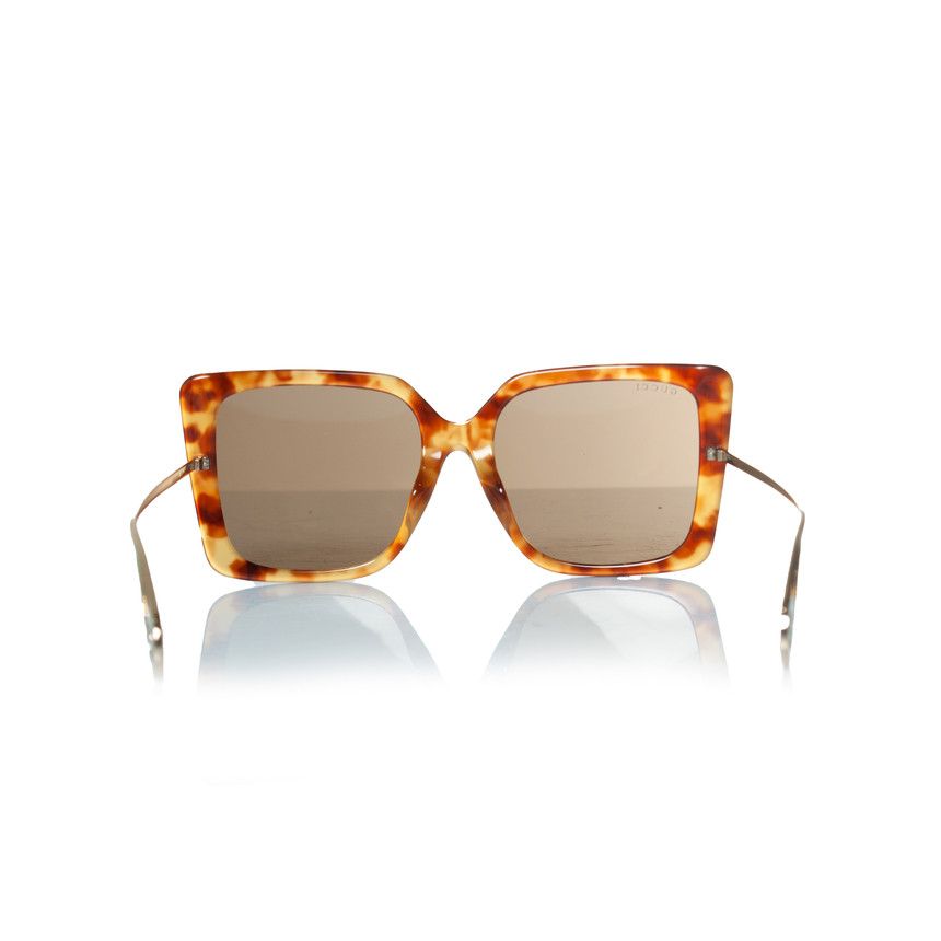 Gucci Gucci, Brown oversized Havana sunglasses Size ONE SIZE - 4 Thumbnail