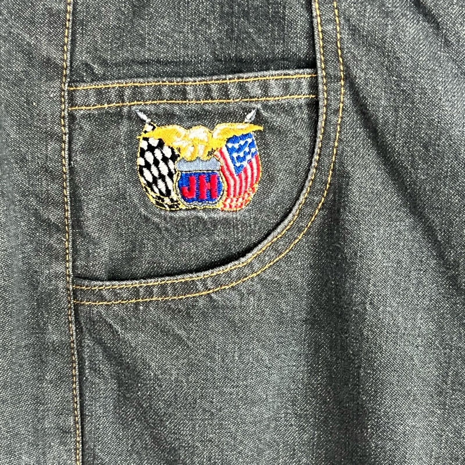 JH Design JH Racing Y2M Denim Jeans Size 34x33 Wide Leg Earnhardt RARE Size US 34 / EU 50 - 5 Thumbnail