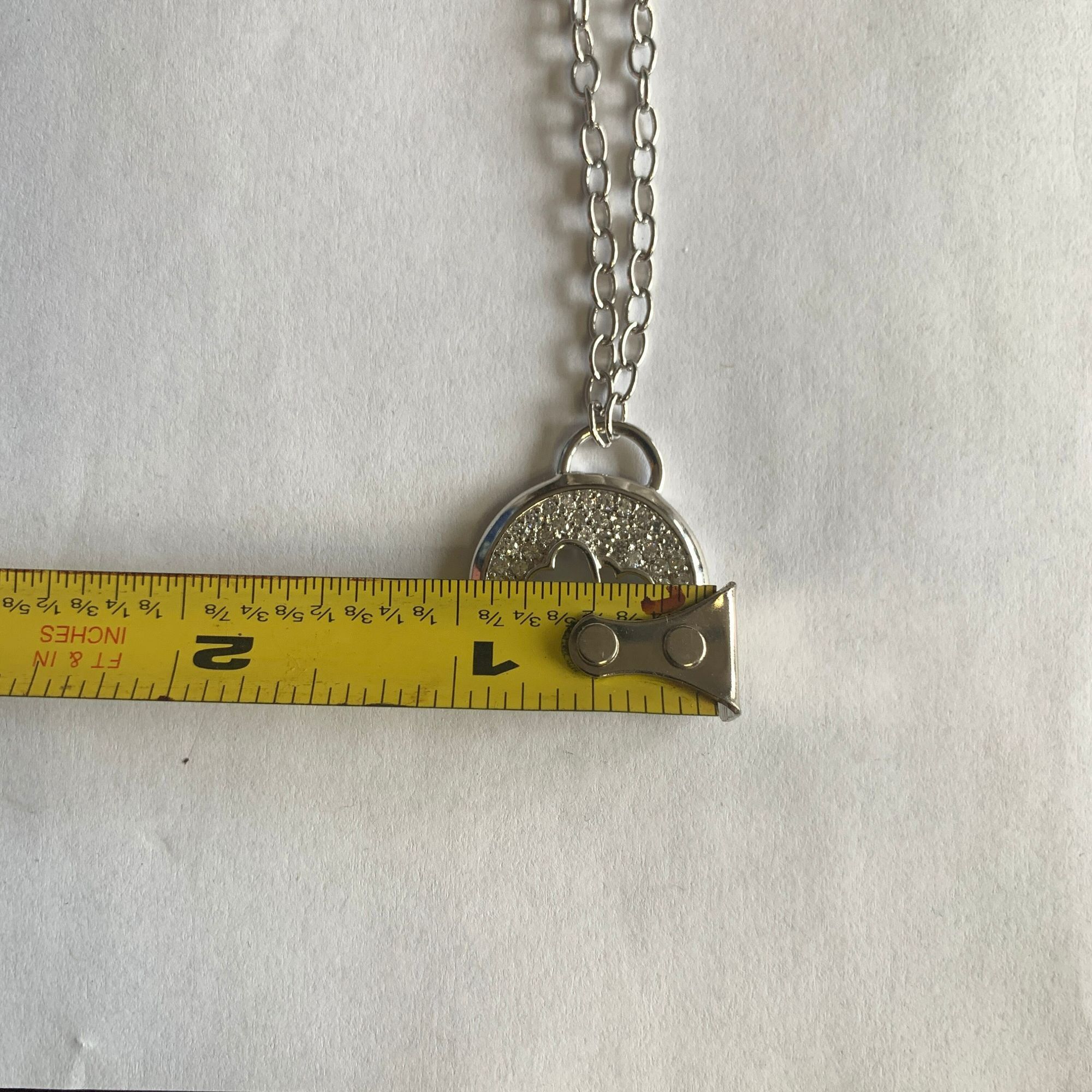 Designer Hearts and Cubic Zirconia Pendant on 16" Choker Chain Size ONE SIZE - 9 Thumbnail