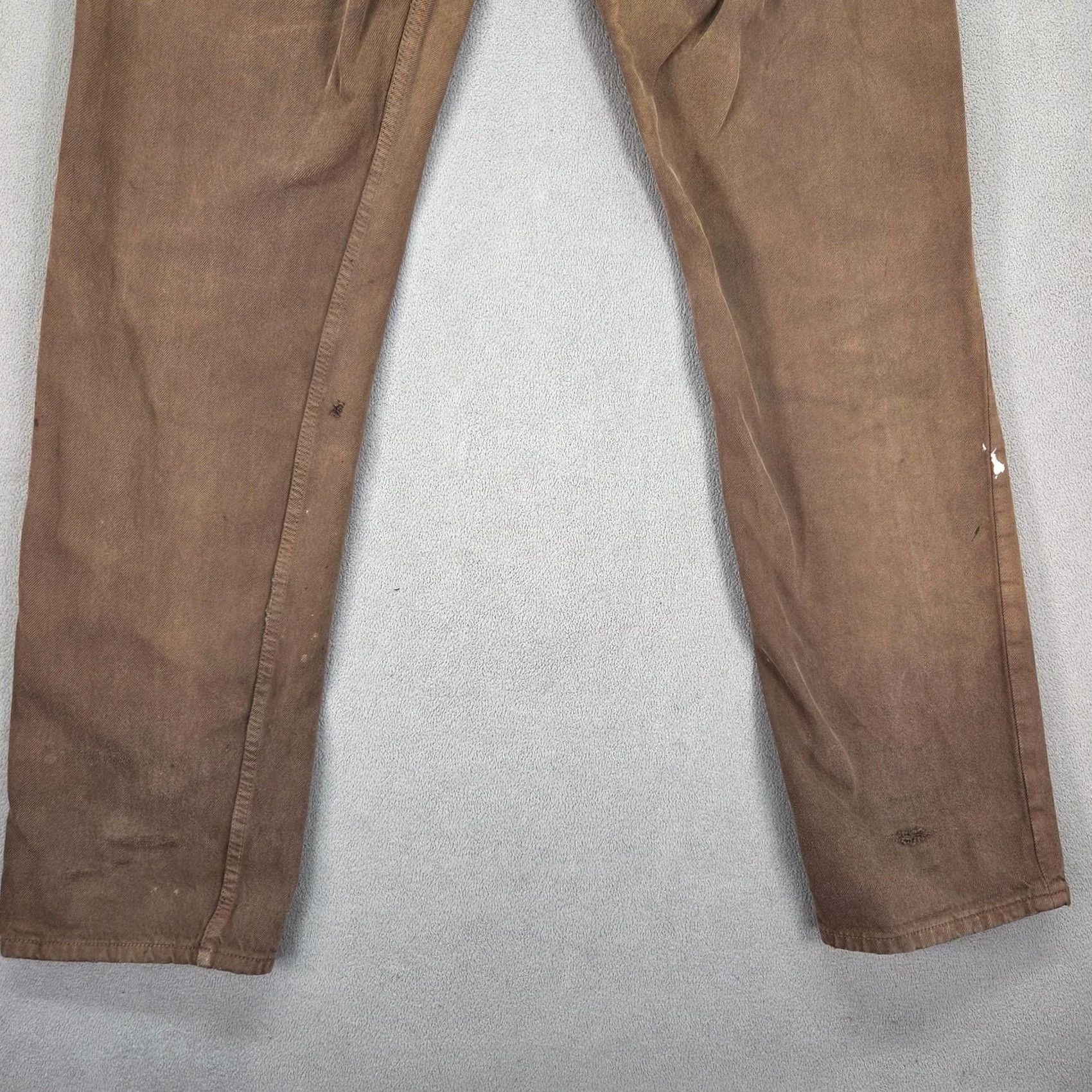 Levi's VINTAGE Levi's 501 Jeans Mens Regular 32x34 Brown Distressed Paint Splatter Made In USA 90s Men Size US 32 / EU 48 - 3 Thumbnail