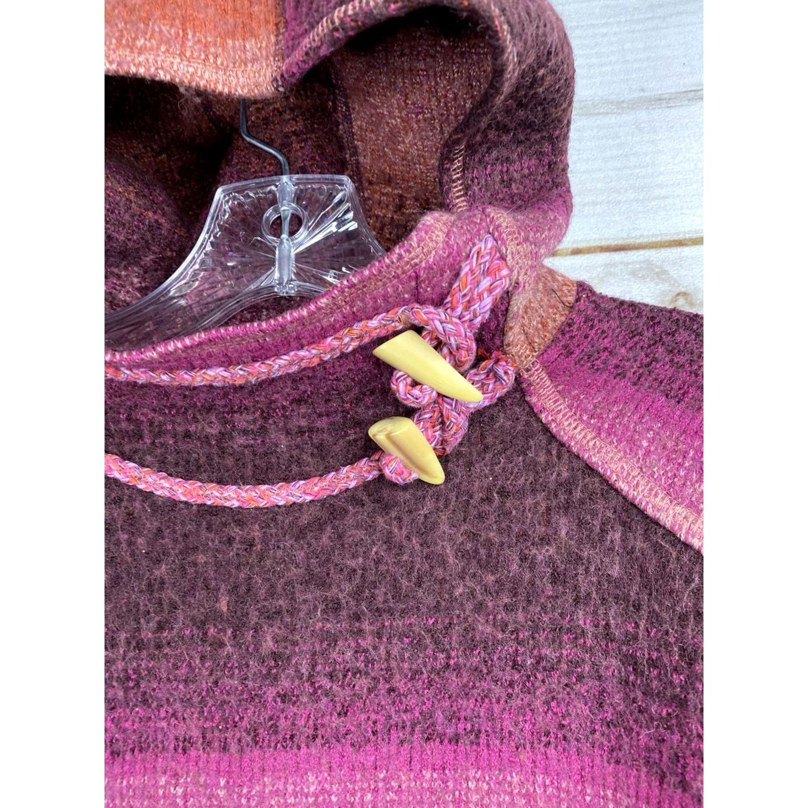 Prana prAna Sweater Womens L Pink Wool Blend Caitlyn Tunic Hoodie Ombre Boho Hippie Shirt Size L / US 10 / IT 46 - 5 Thumbnail