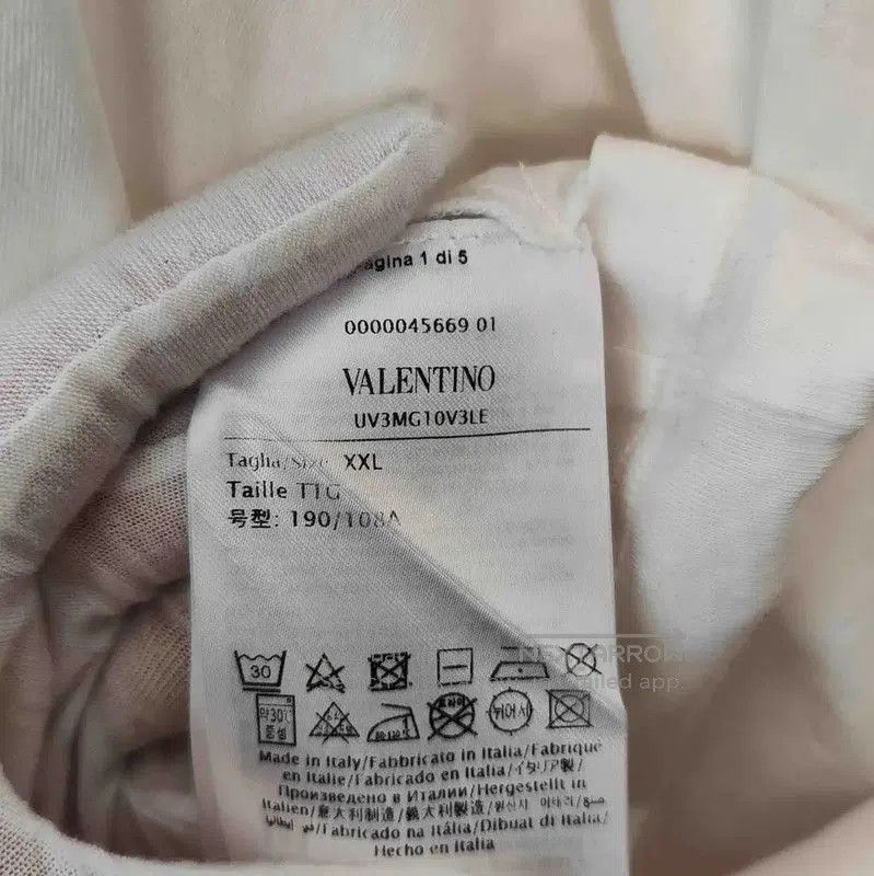 Valentino Valentino White Cotton Logo T-Shirt for Men . Size US XXL / EU 58 / 5 - 4 Thumbnail