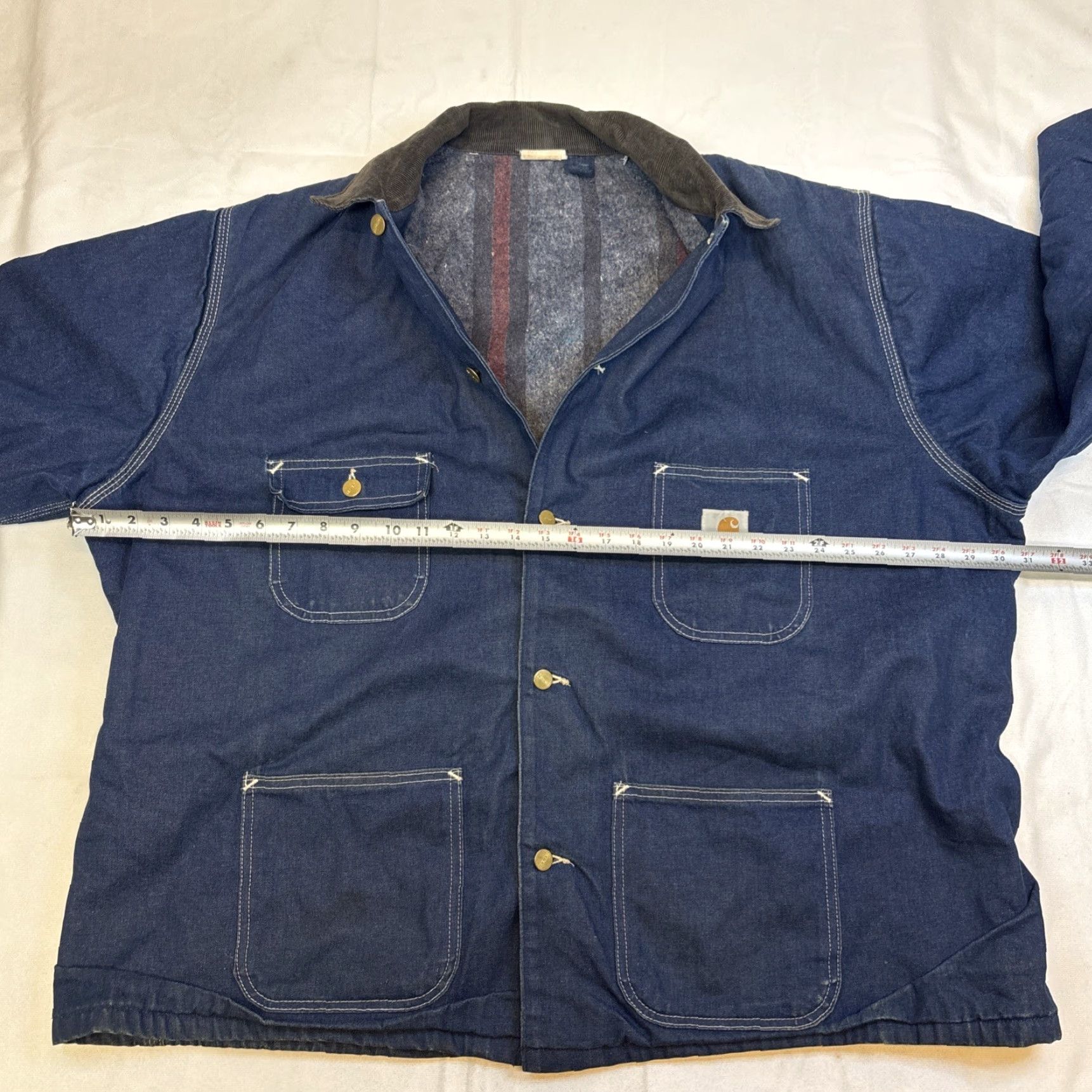 Carhartt VINTAGE Carhartt 8LC Denim Jacket Mens 54 Workwear Blanket Lined Bomber Jacket Pockets Blue Size US L / EU 52-54 / 3 - 6 Thumbnail