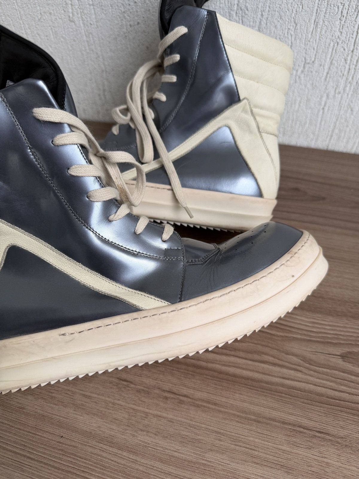 Rick Owens E15 metallic silver Geobasket Size US 10 / EU 43 - 19 Thumbnail