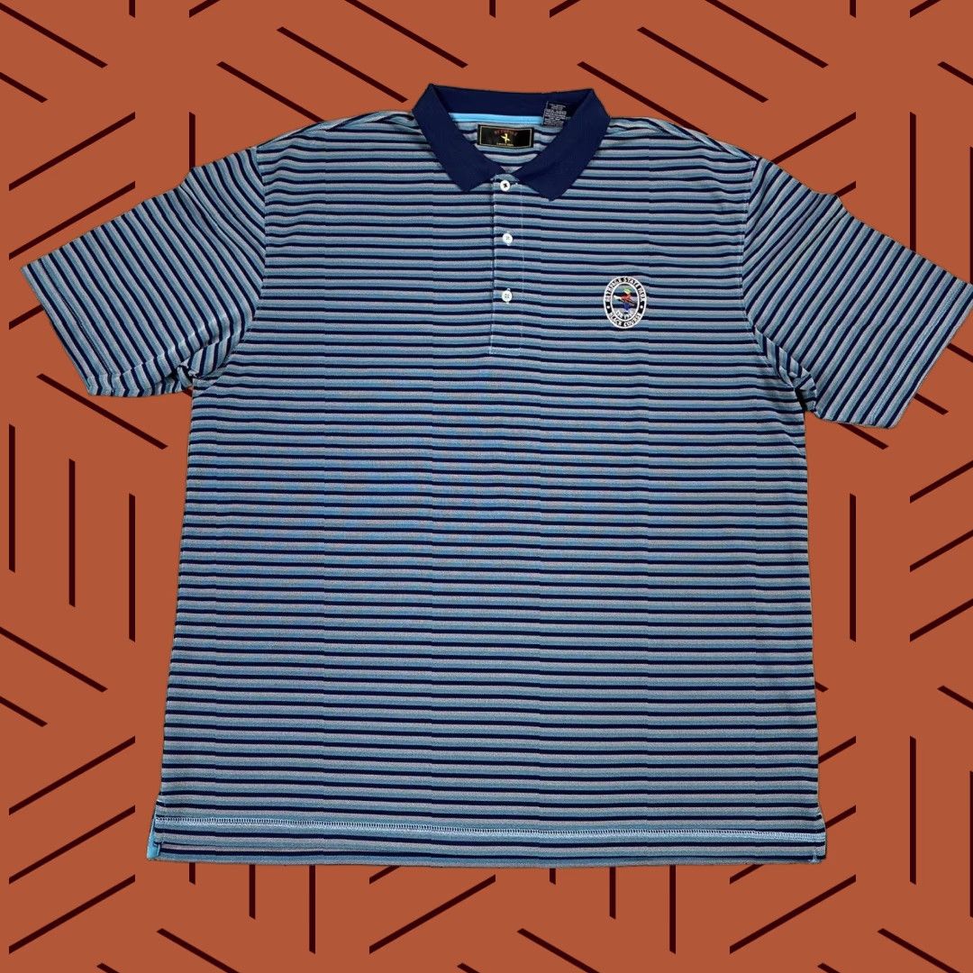 Vintage Bethpage Collection Polo Mens XL Blue Striped Golf State Park Course Black Size US XL / EU 56 / 4 - 1 Thumbnail