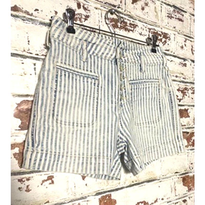 Anthropologie Anthro Pilcro Ultra High-Rise Striped Cotton Denim Shorts Size 26" / US 2 / IT 38 - 3 Thumbnail