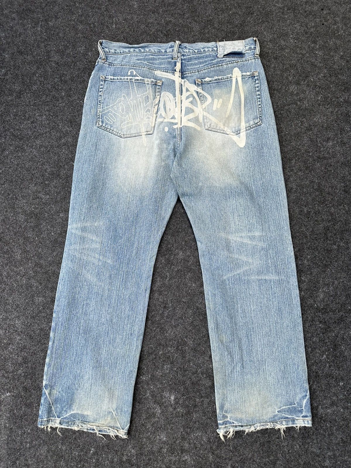 JNCO Sale 🔥 Asian Can Controlez Baggy Dirty Distressed Denim D41 Size US 36 / EU 52 - 3 Thumbnail