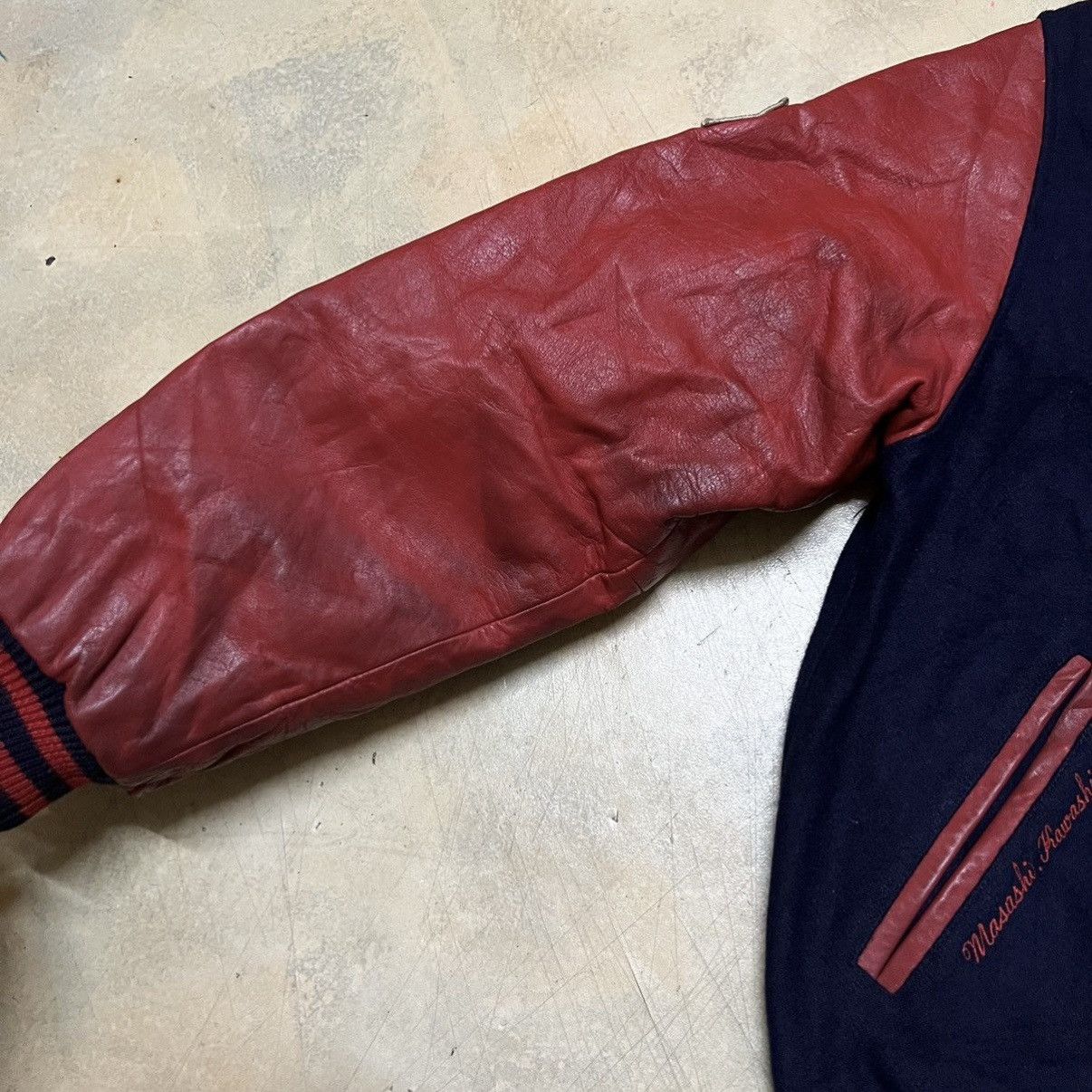 Vintage Vintage Orange Bowl Leather Sleeve Varsity Jacket Size US L / EU 52-54 / 3 - 4 Thumbnail