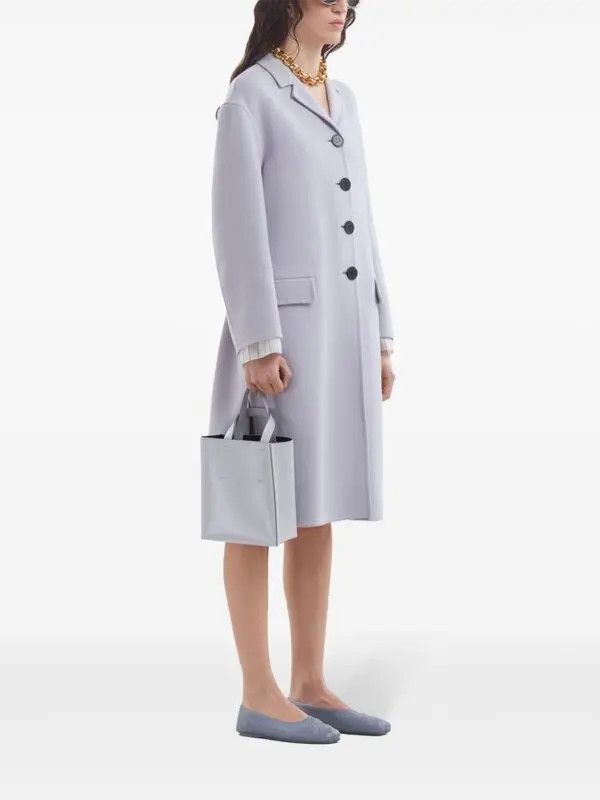 Marni o1w1db11125 Felted Coat With Layered Details in Purple Size S / US 4 / IT 40 - 5 Thumbnail