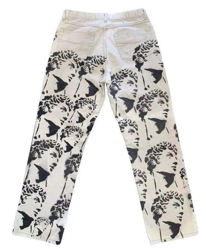 Japanese Brand × Vintage Washed straight Printing Fashion Jeans Pants Size US 34 / EU 50 - 4 Thumbnail
