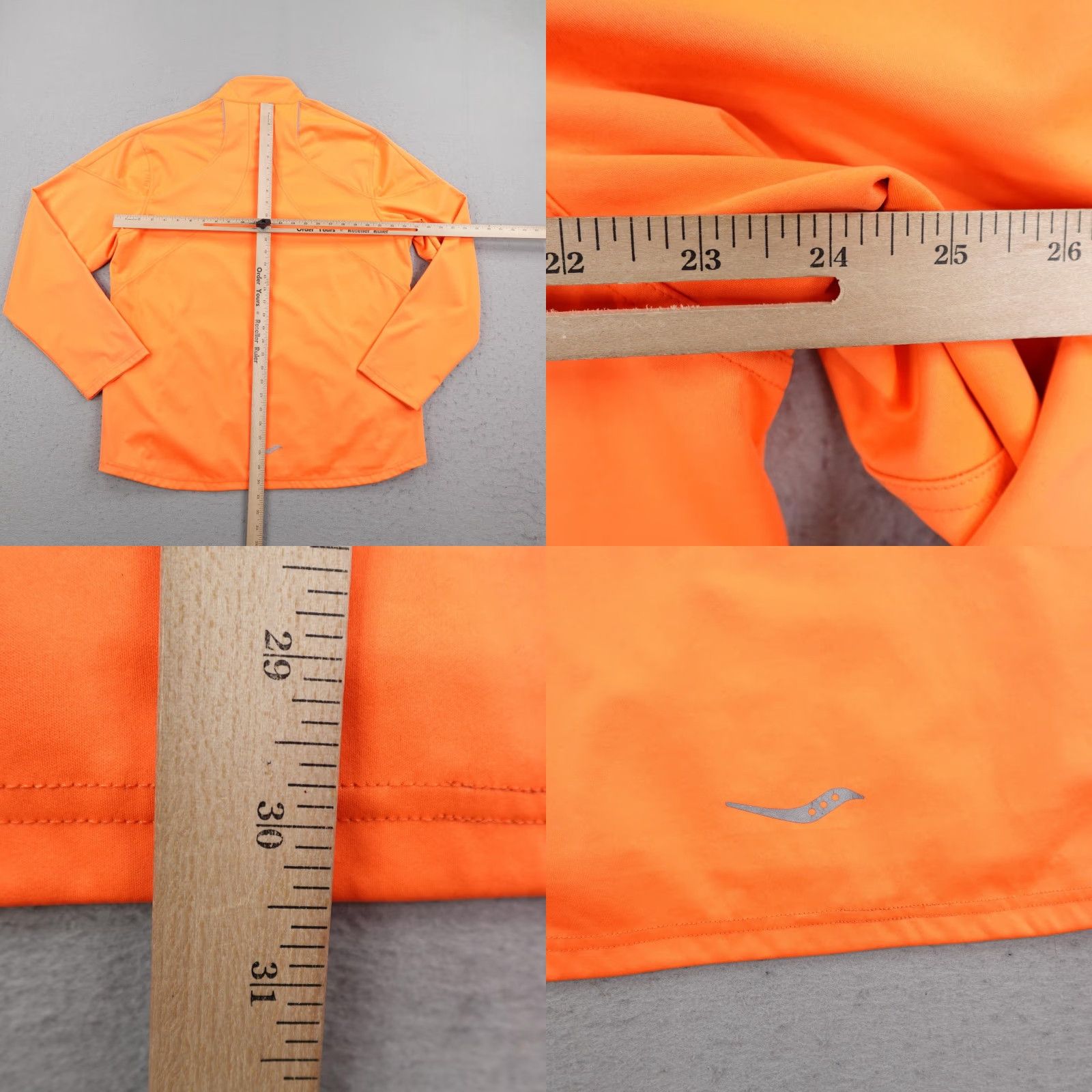 Saucony Saucony Jacket Mens XL Orange ViZiPRO Softshell Running Windbreaker Zip Up Coat Size US XL / EU 56 / 4 - 8 Thumbnail