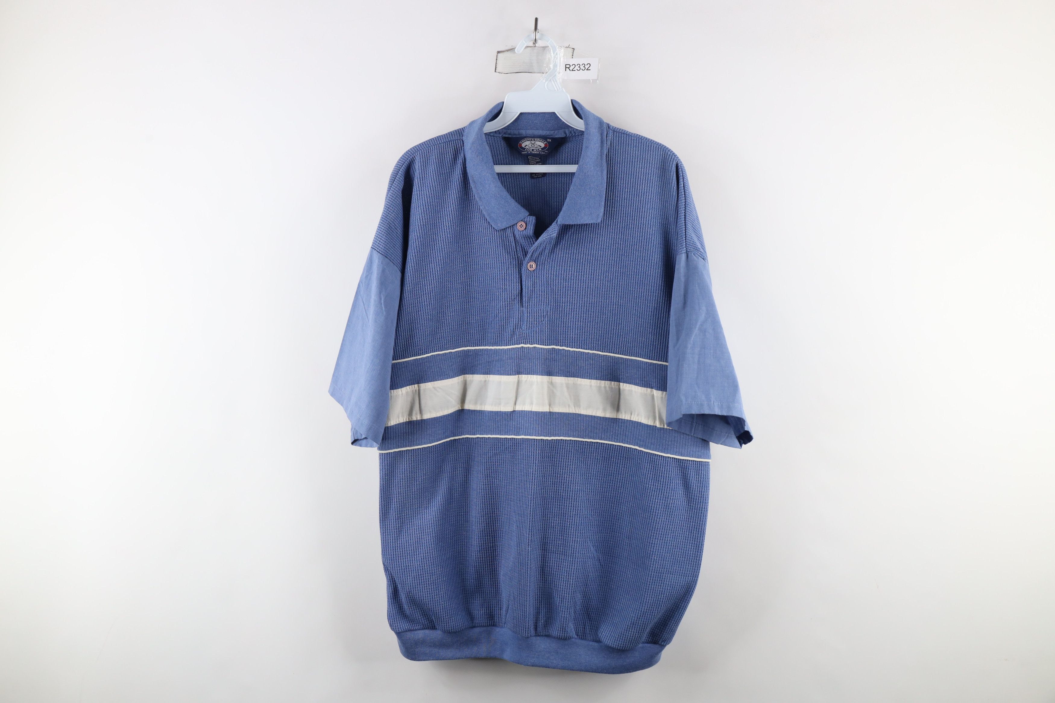 Vintage Vintage 90s Streetwear Ribbed Knit Pullover Polo Shirt Size US XXL / EU 58 / 5 - 1 Thumbnail