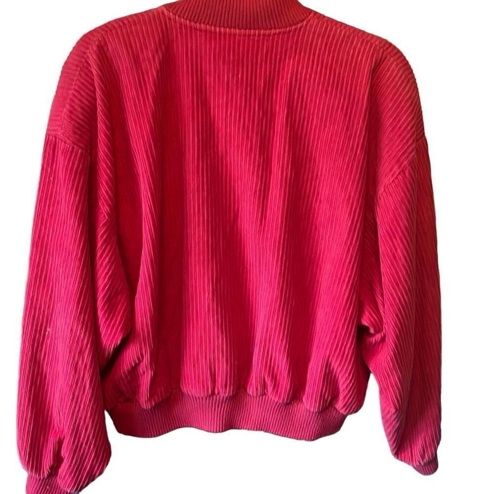 Woolrich Woolen Mills 80's Woolrich cherry red corduroy bomber jacket large Size L / US 10 / IT 46 - 2 Thumbnail