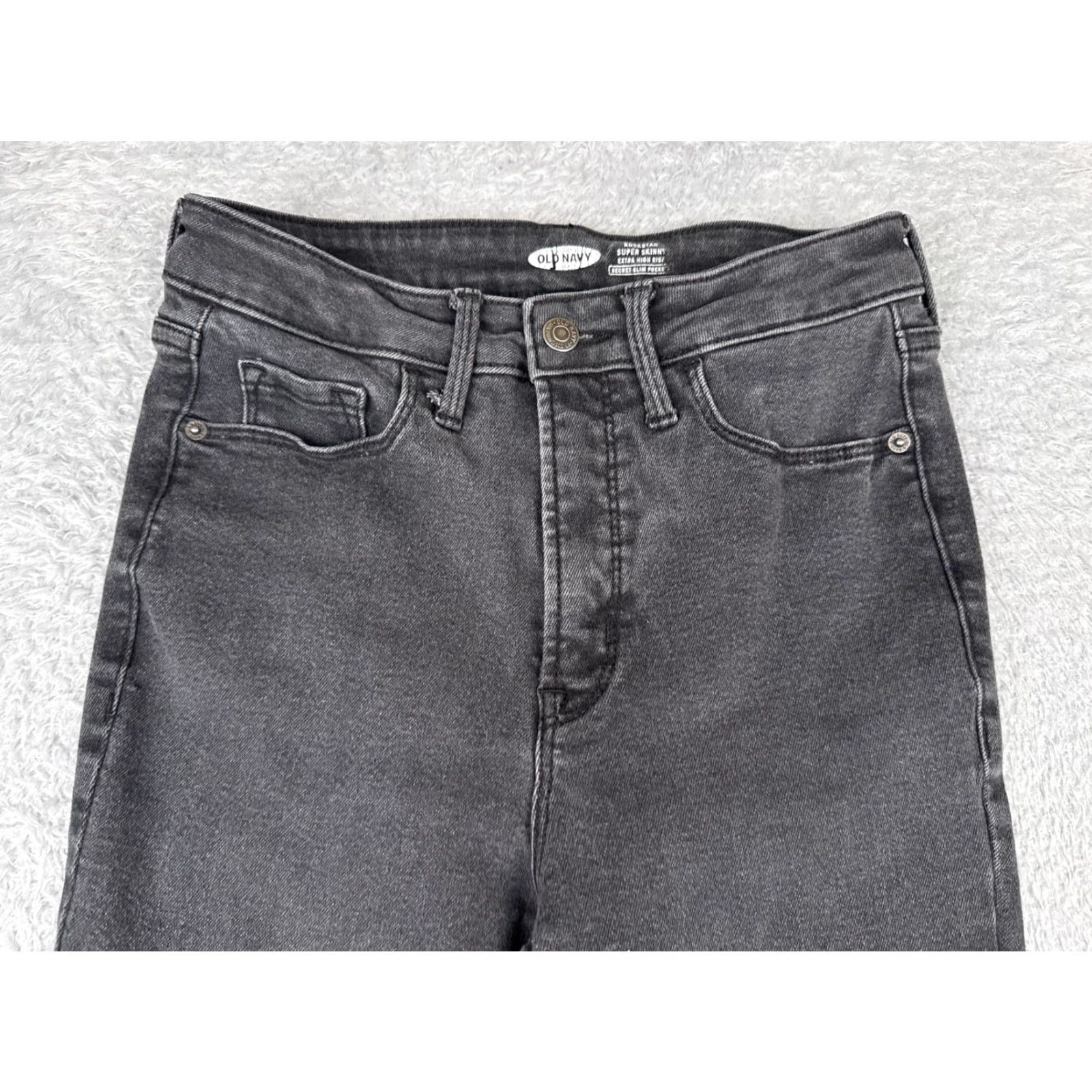 Old Navy VINTAGE Old Navy Jeans Womens 8 Gray Denim Super Skinny Rockstar Extra High Rise 26x26 Size 30" / US 8 / IT 44 - 4 Thumbnail