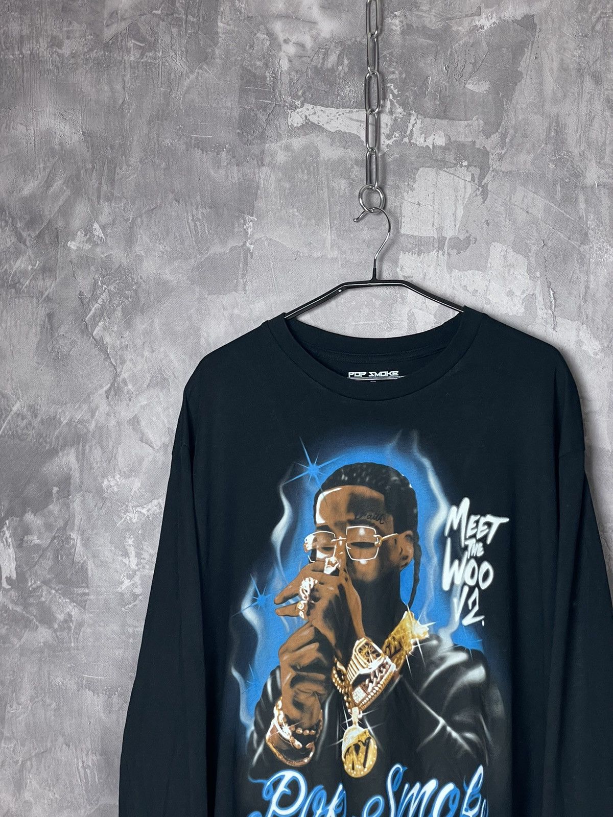 Rap Tees × Vintage Pop smoke Print all over me logo long sleeve t shirt Size US XL / EU 56 / 4 - 3 Thumbnail
