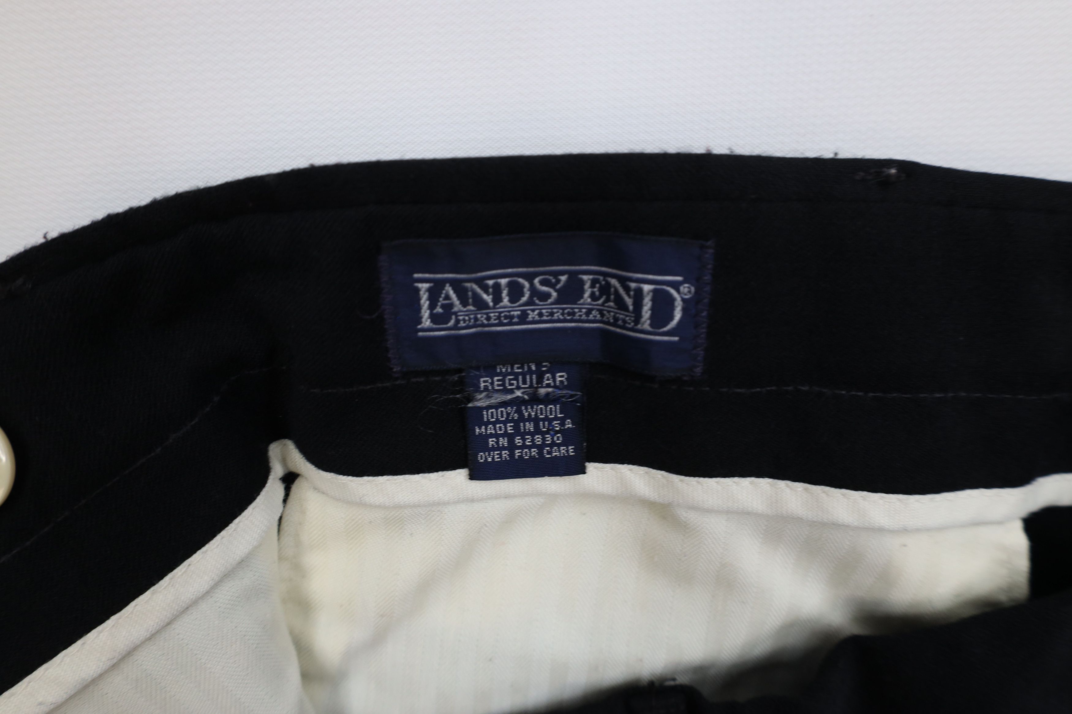Lands' End Vintage 90s Lands End Wide Leg Chino Pants Wool Black USA Size US 34 / EU 50 - 9 Thumbnail