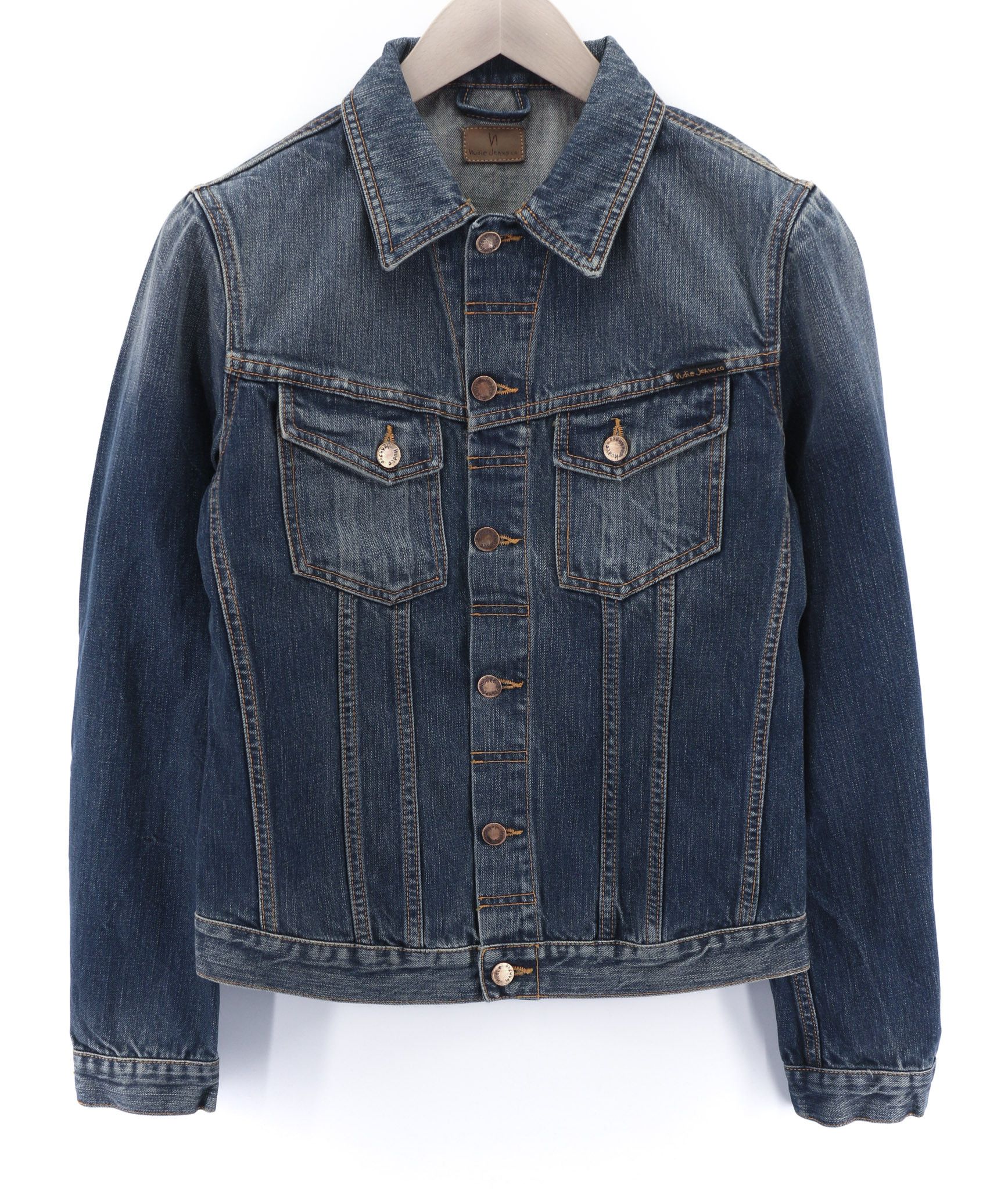 Nudie Jeans BILLY DARK AUTHENTIC DENIM S Blue Denim Jacket 80396 Size US S / EU 44-46 / 1 - 1 Thumbnail