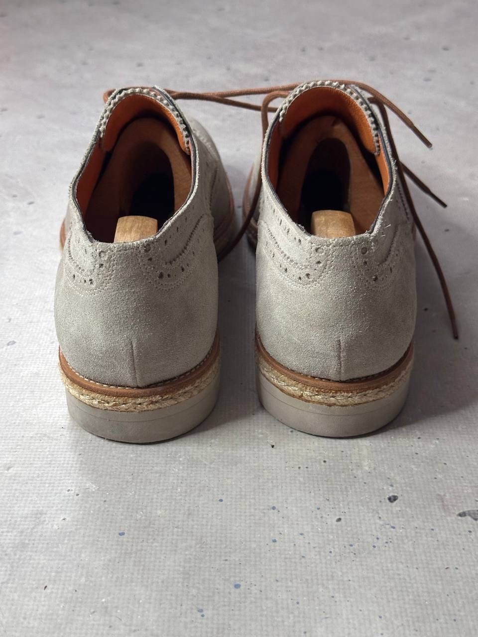 Santoni Santoni Suede Brogue Shoes Light Grey Size 7.5 Made in Italy Size US 8.5 / EU 41-42 - 4 Thumbnail