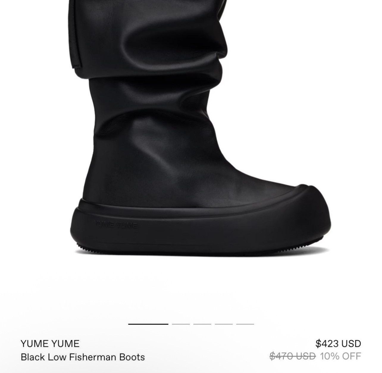 YUME YUME Black Low Leather Boots Size US 12.5 / EU 45-46 - 7 Thumbnail