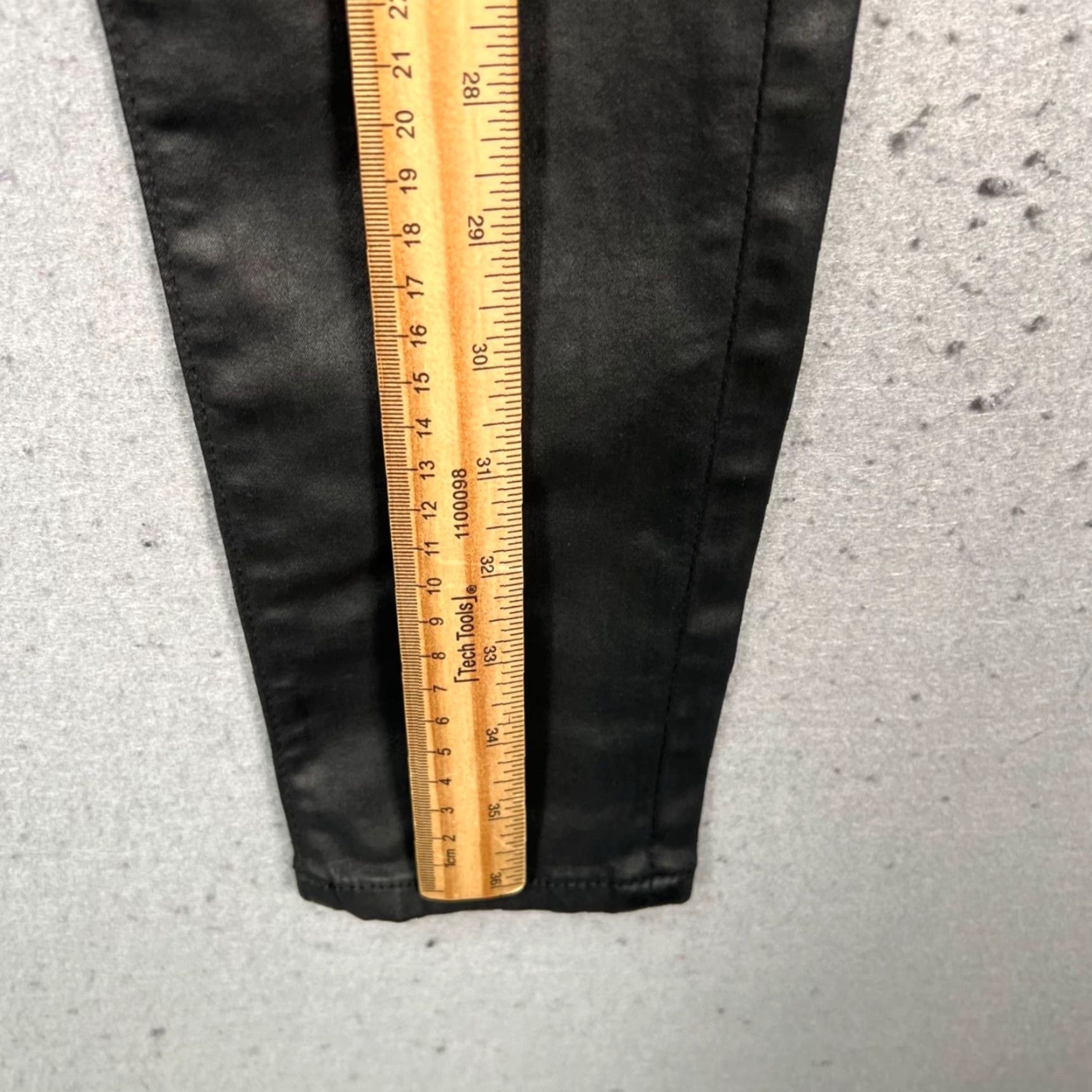 Vintage AG Adriano Goldschmied The Farrah Skinny Ankle High Rise Coated Black Denim Jeans Size 42" / US 20 - 7 Thumbnail