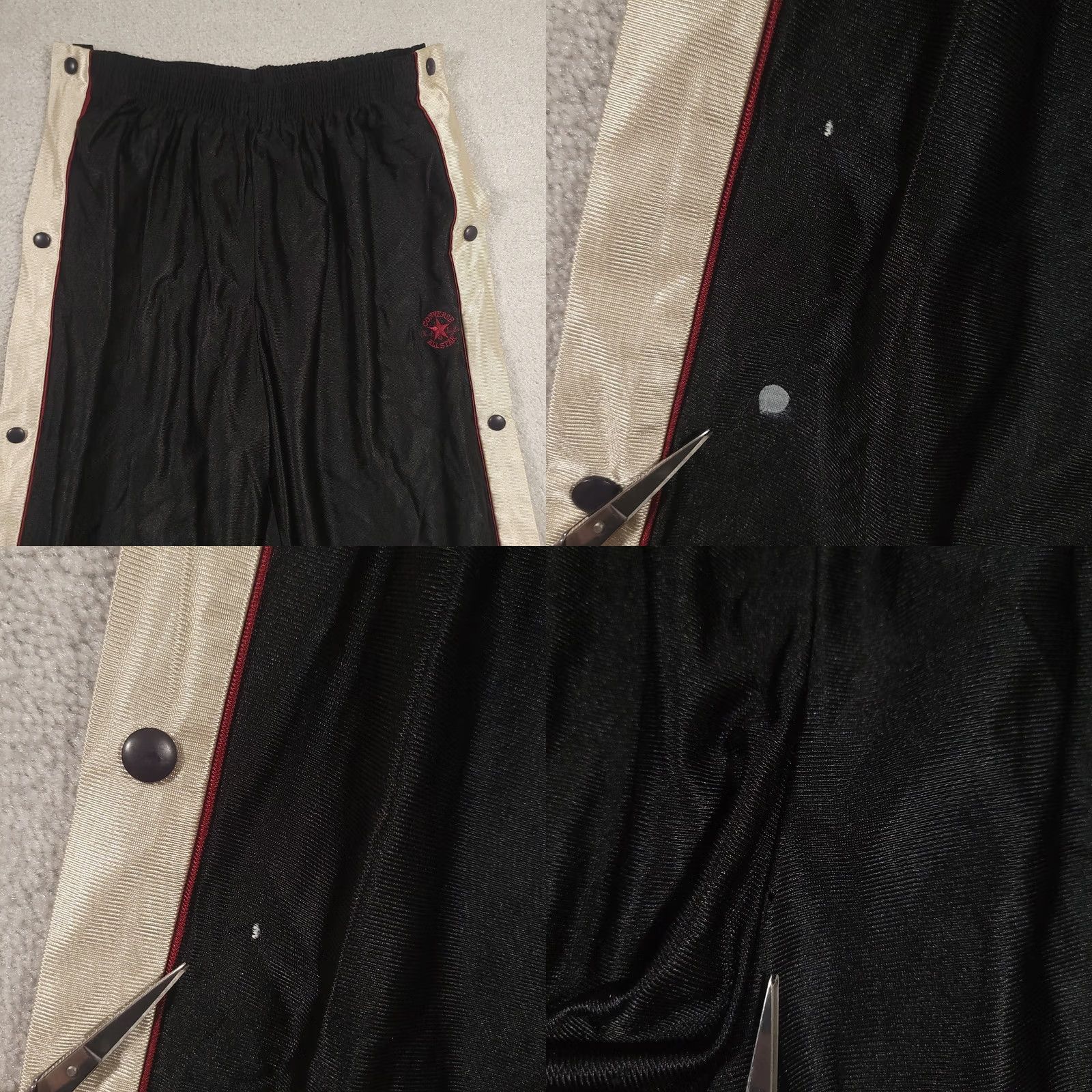 Converse VTG Converse Chuck Taylor All Star Tearaway Track Pants Size L 90s Snap Black Size US 33 - 8 Thumbnail