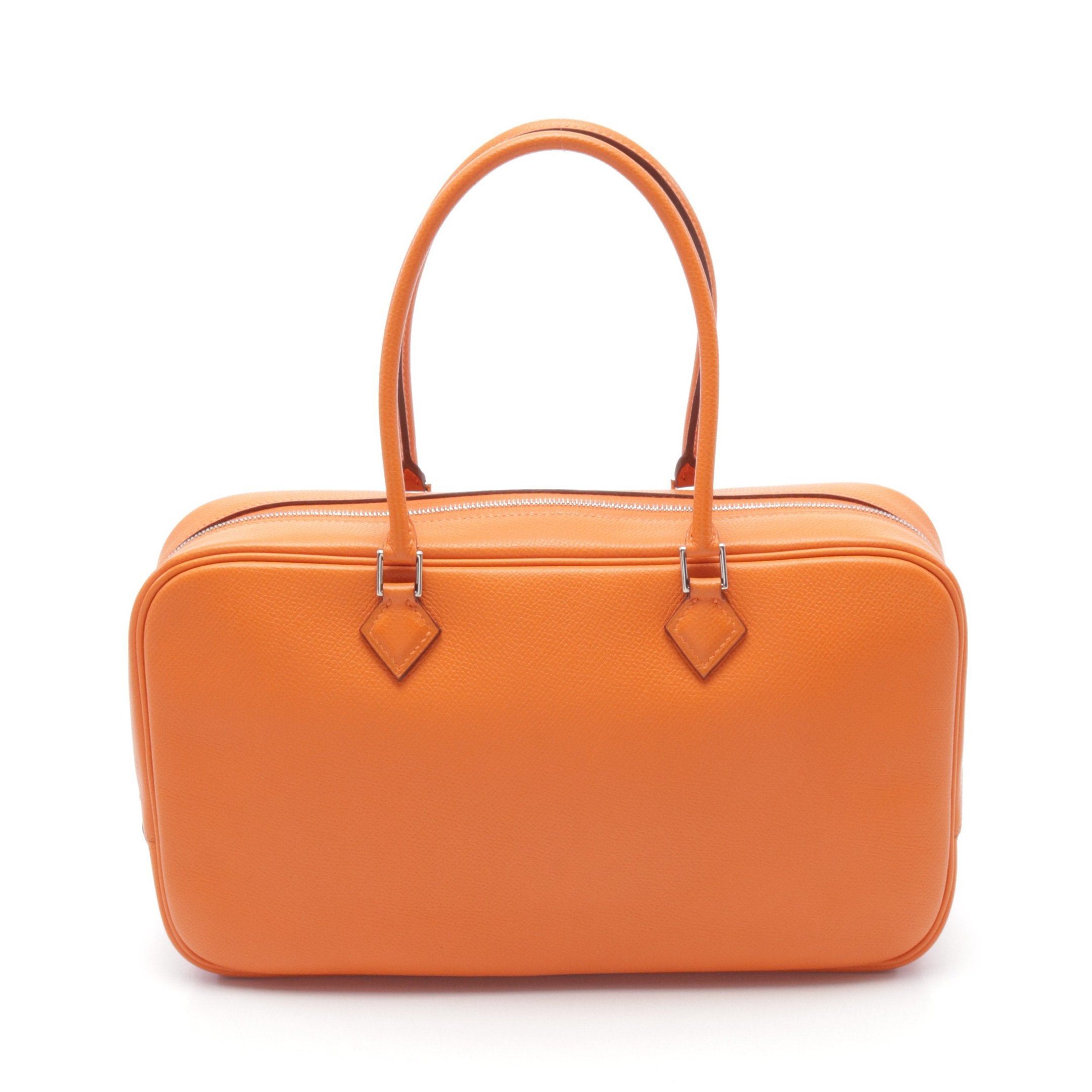 Hermes Hermes Plum Elan 28 Handbag Veau Epsom Orange Silver Hardware □I Stamp (Manufactured Around 2005) Size ONE SIZE - 1 Thumbnail